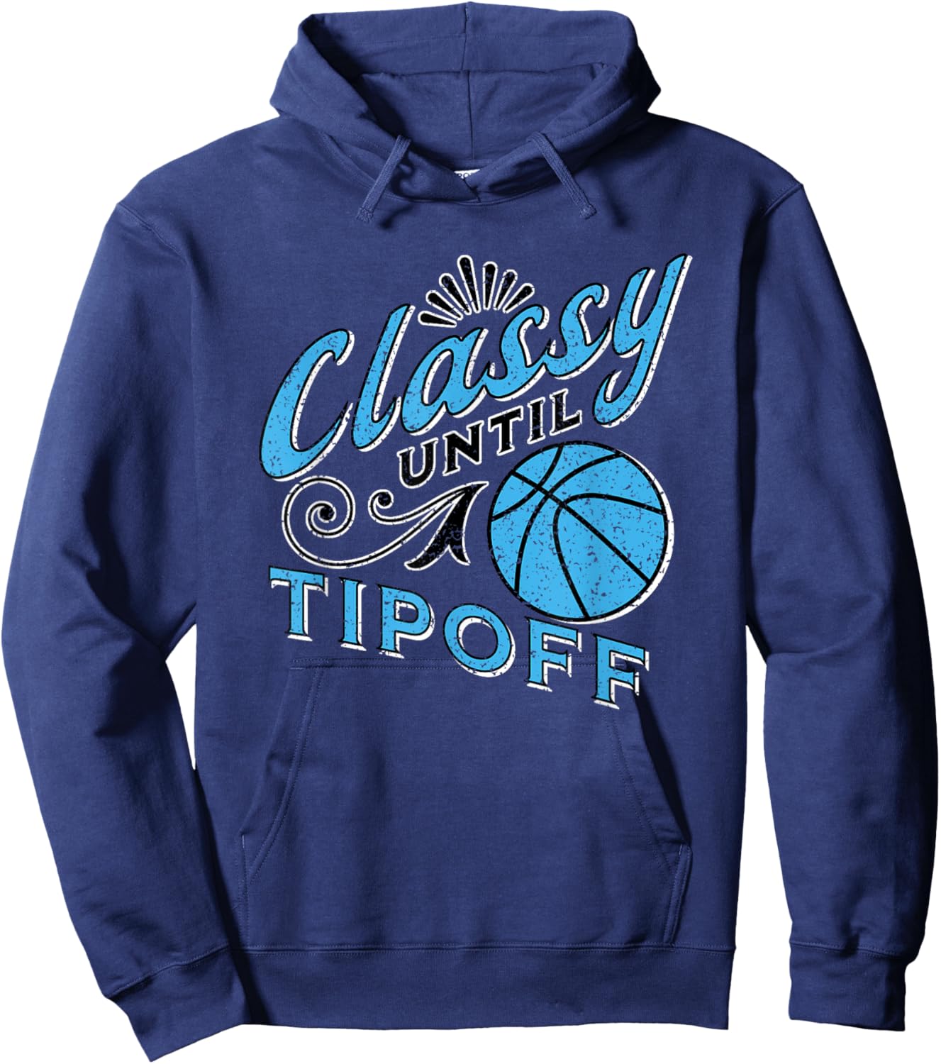 Classy Women Basketball Gift Basketball Mom Light Blue Hoodie - Hoodie | Navy