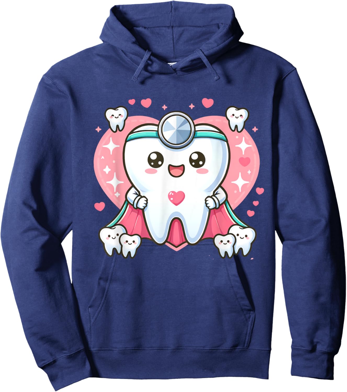Cute Super Hero Dentist Superhero Tooth Doctor Hoodie - Hoodie | Navy