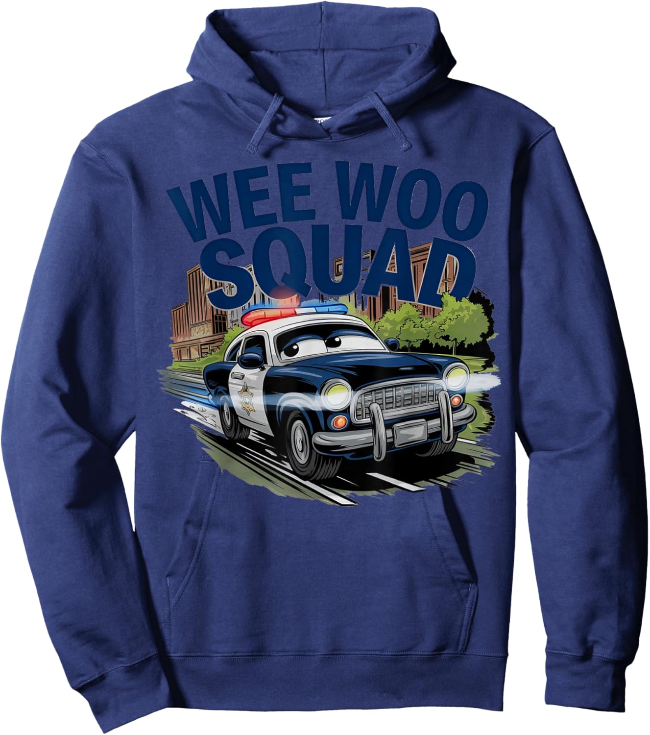 Wee Woo Squad Police Car Fan Humor For Kids Police Officer Hoodie - Hoodie | Navy