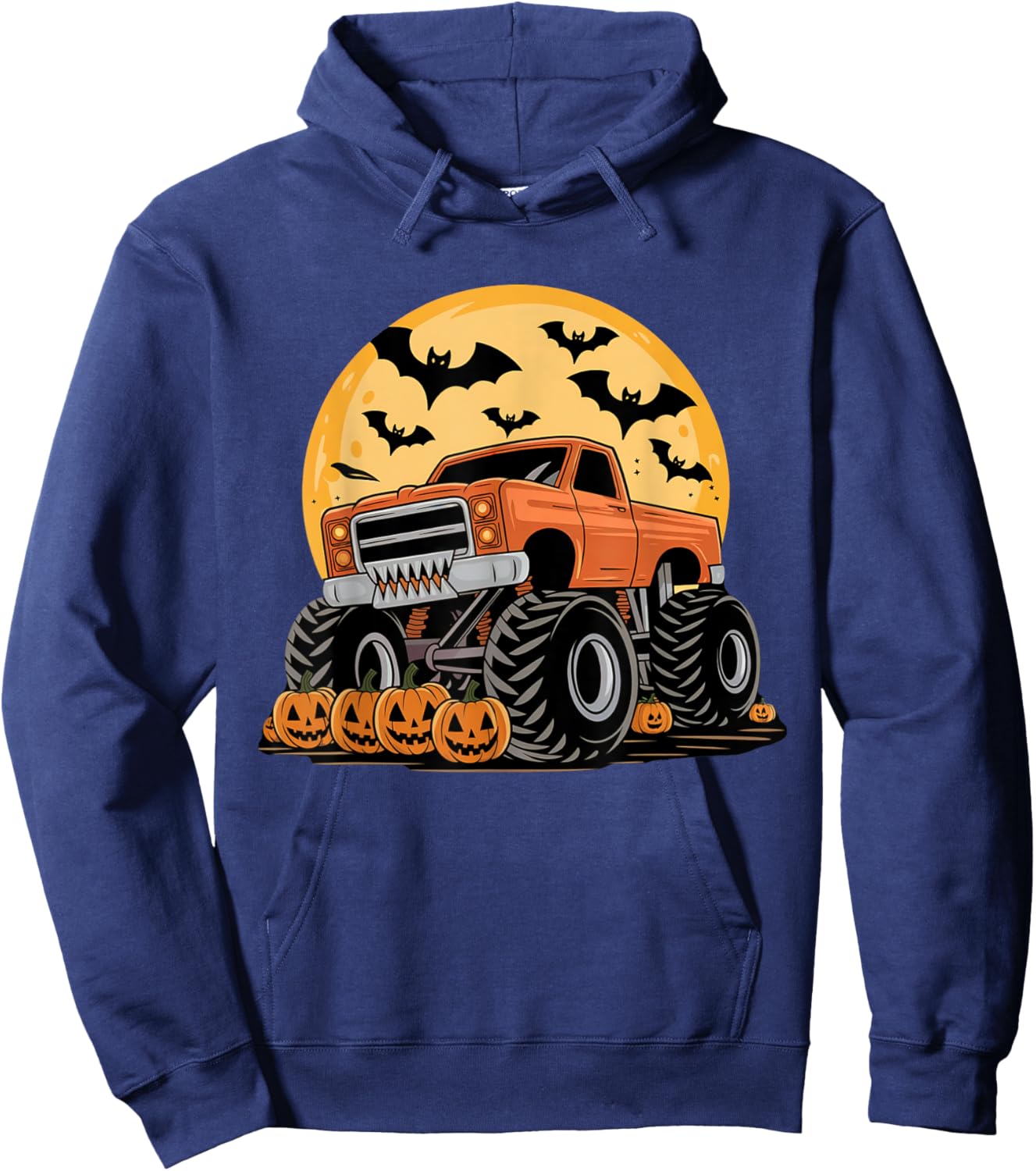 Halloween Shirts for Kids Boys Monster Truck Pumpkins Hoodie - Hoodie | Navy