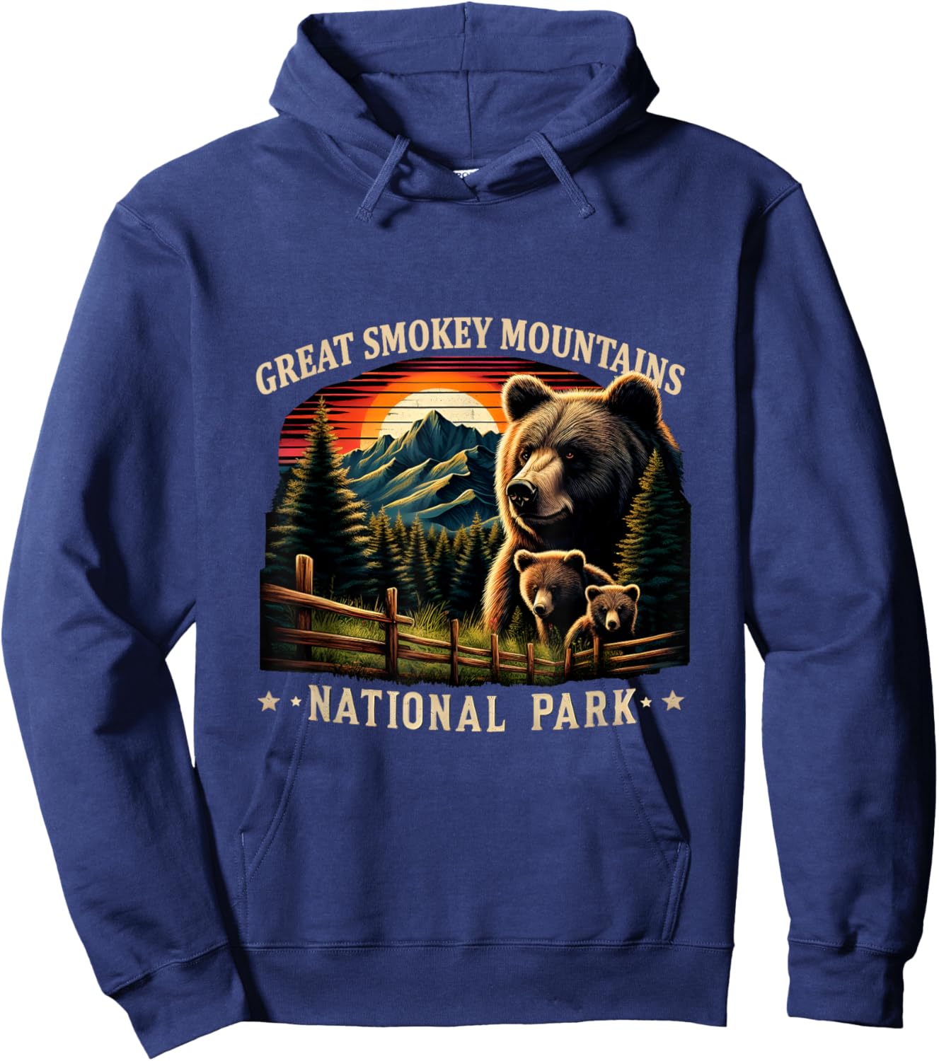 Black Bear Mother Great Smokey Mountains National Park Hoodie - Hoodie | Navy