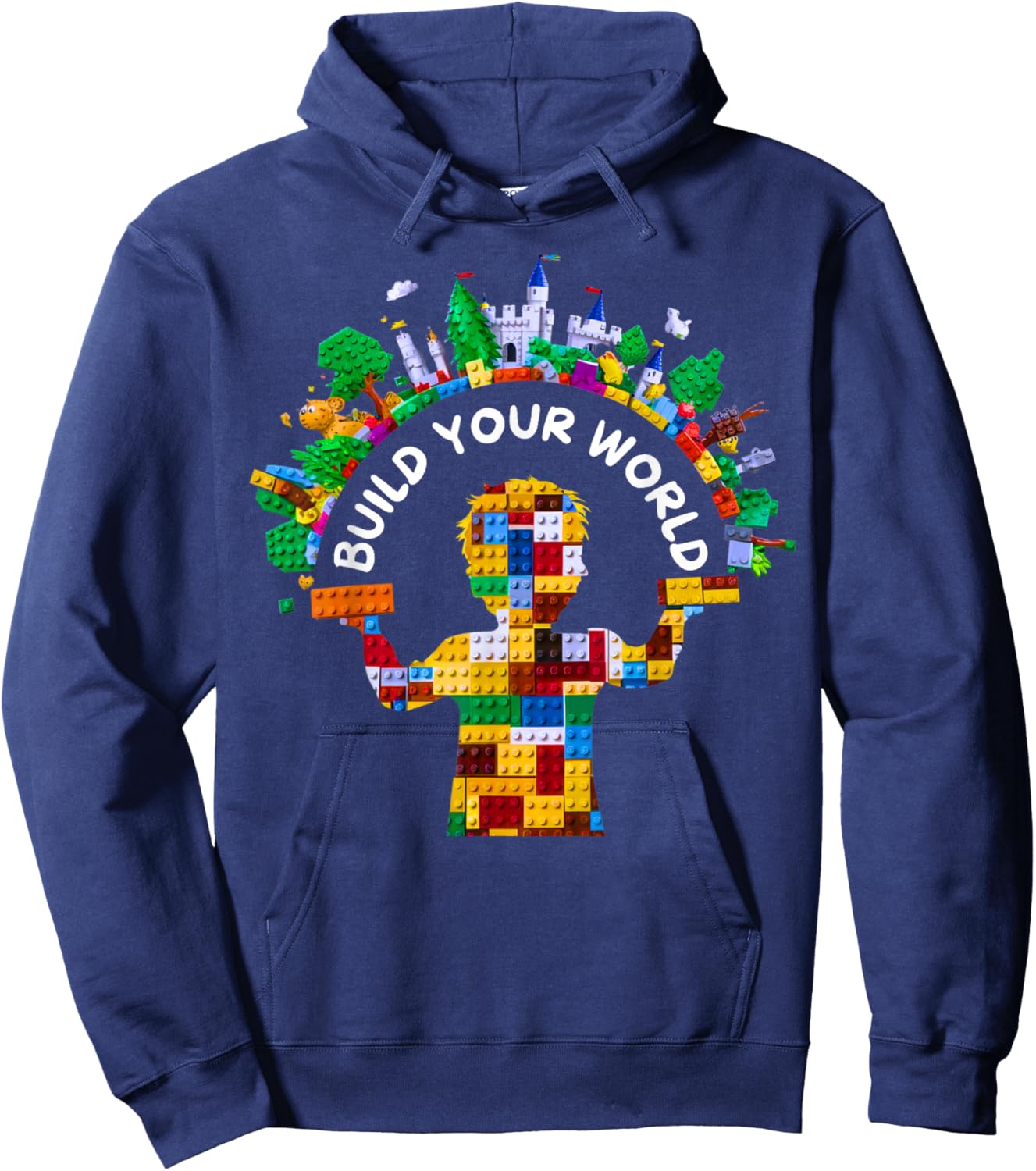 Master Builder Kids Building Blocks Brick Toys Birthday Boys Hoodie - Hoodie | Navy