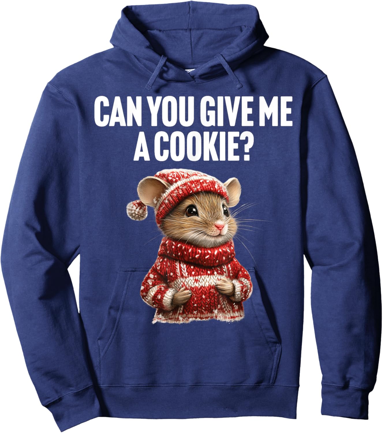 Can You Give Me a Cookie Funny Mouse Christmas Kids Hoodie - Hoodie | Navy