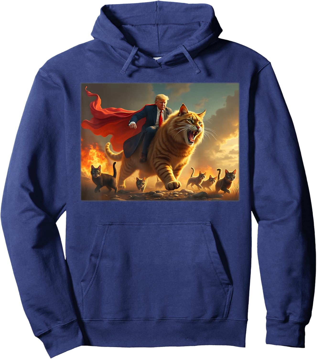 Cats For Trump 2024 Election Meme Donald Trump Sarcastic Hoodie - Hoodie | Navy