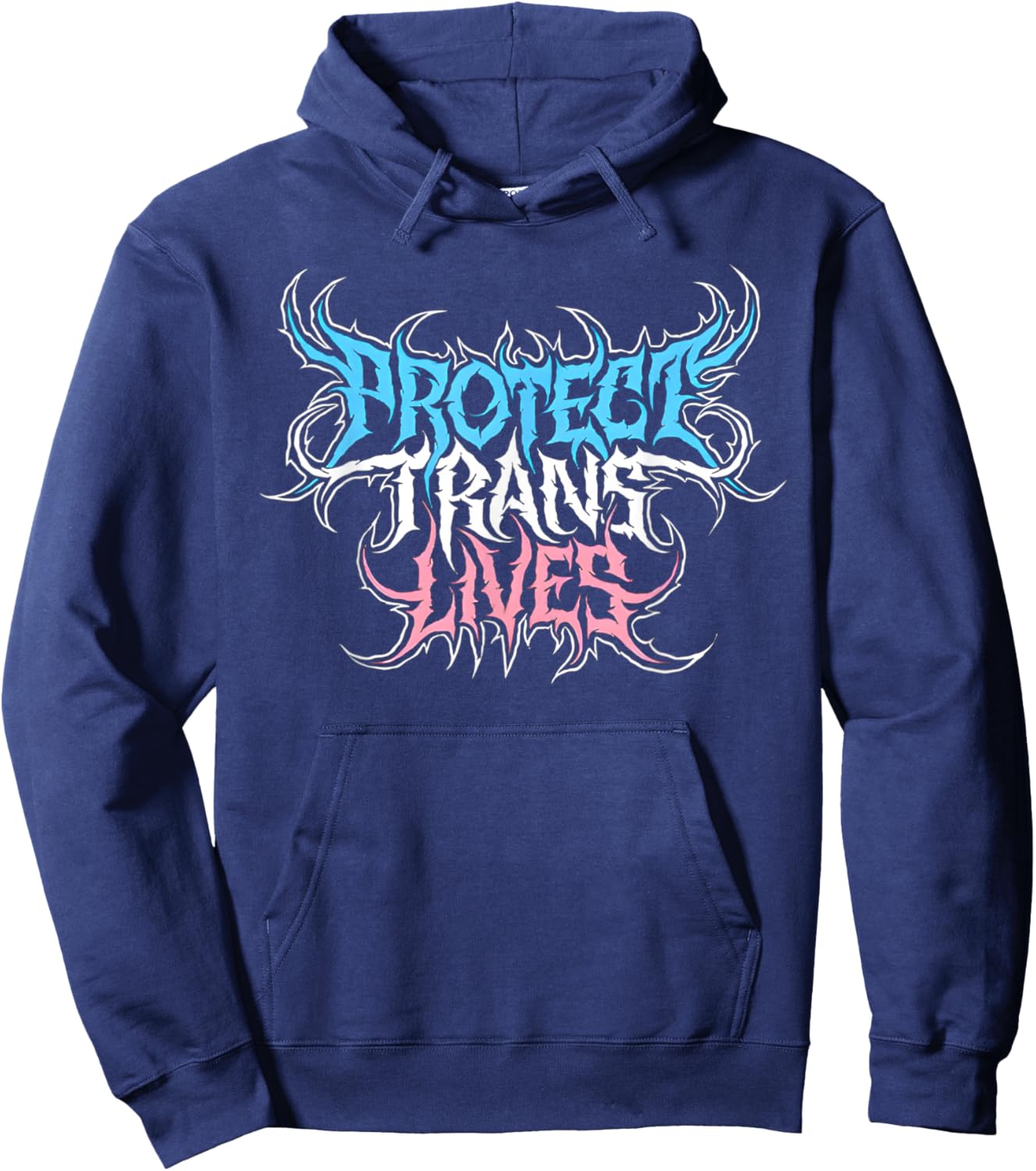 Protect Trans Lives Death Metal Pride Flag - Trans Rights Hoodie - Hoodie | Navy