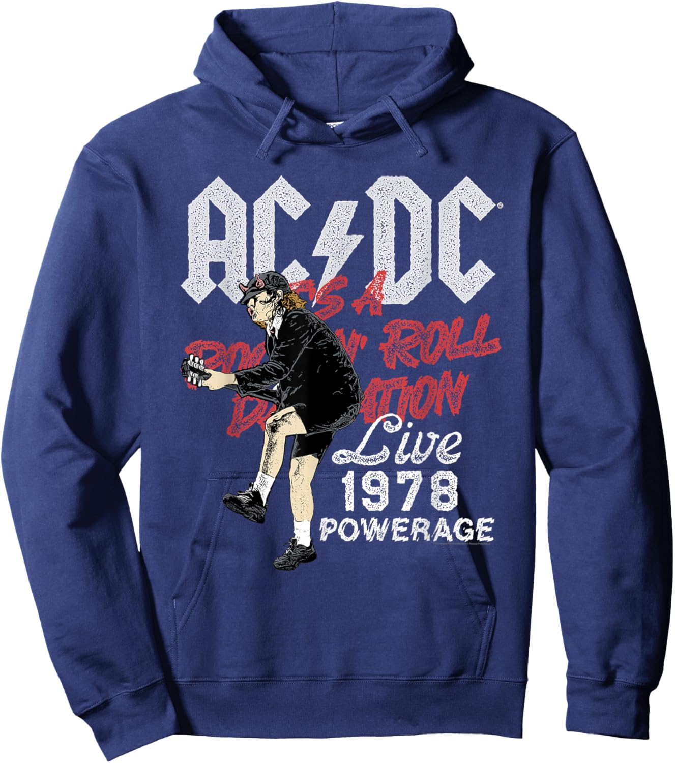AC/DC Rock and Roll Damnation Live 1978 Powerage Hoodie - Hoodie | Navy