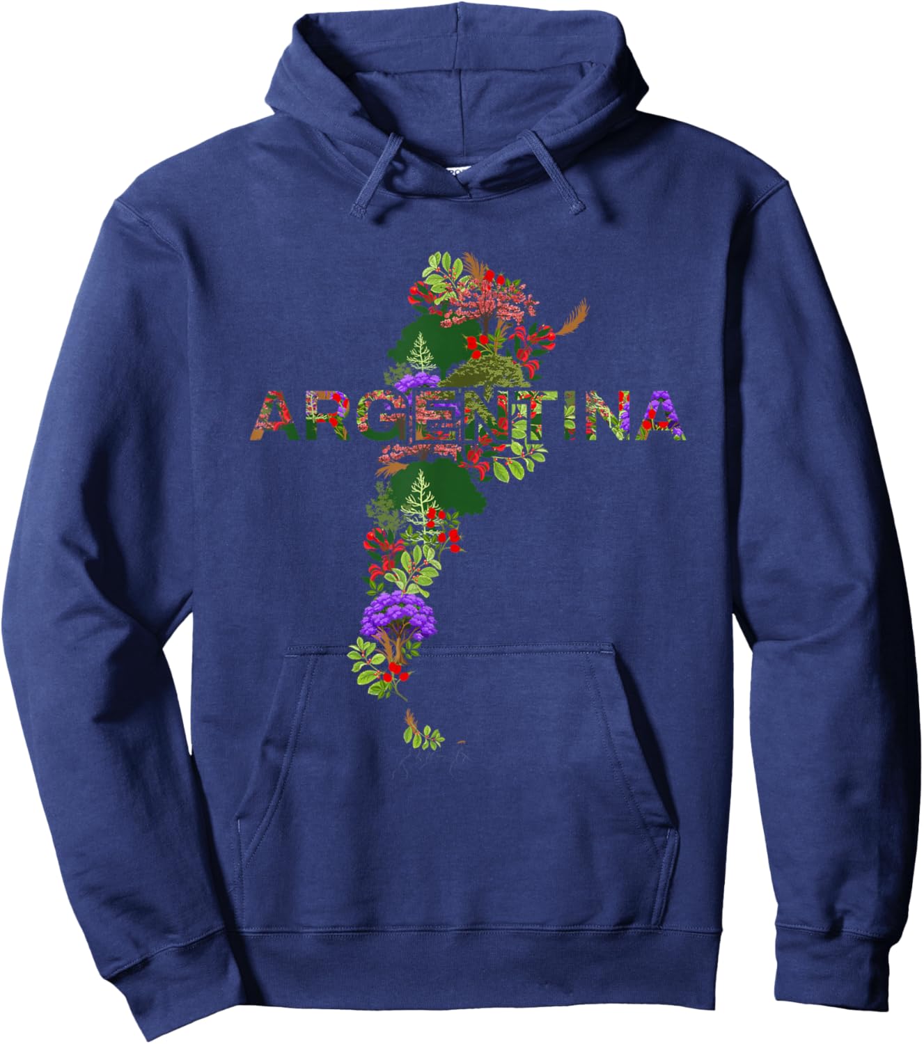 Argentina Botanical Map - Buenos Aires Souvenir Hoodie - Hoodie | Navy