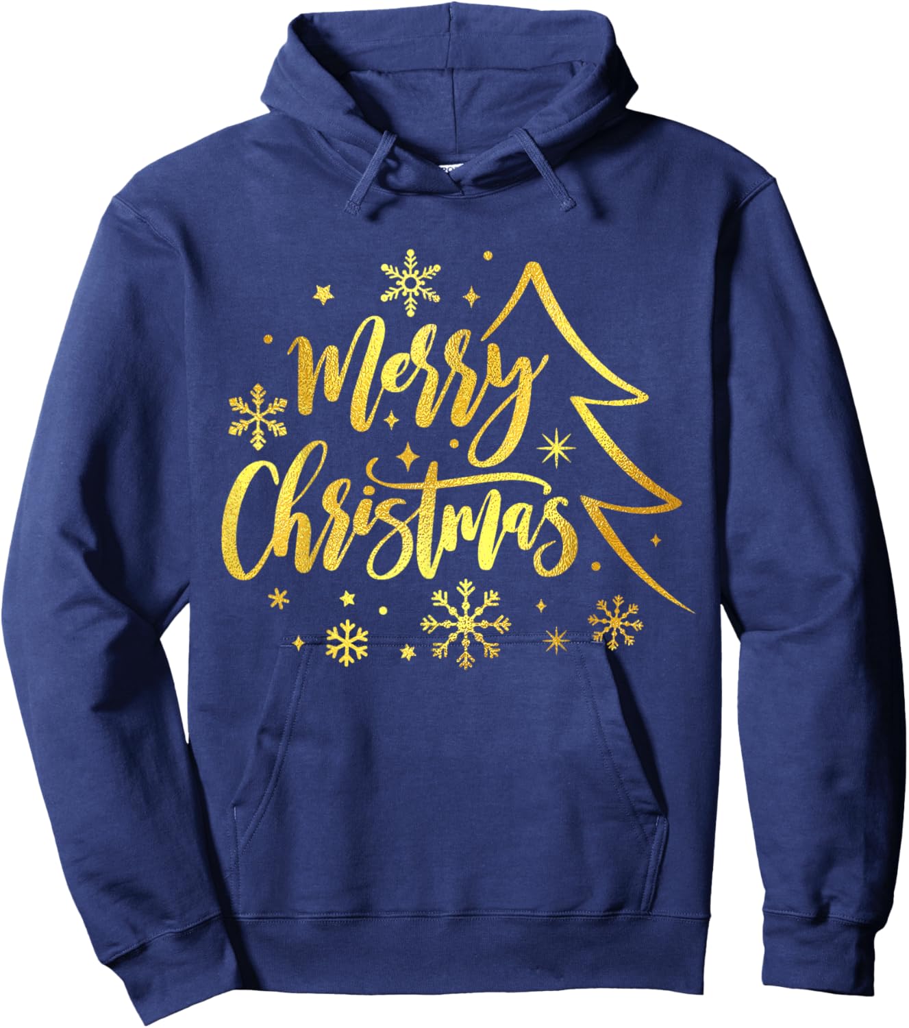 Cute Simple Merry Christmas Tree Family Matching Pajama Xmas Hoodie - Hoodie | Navy