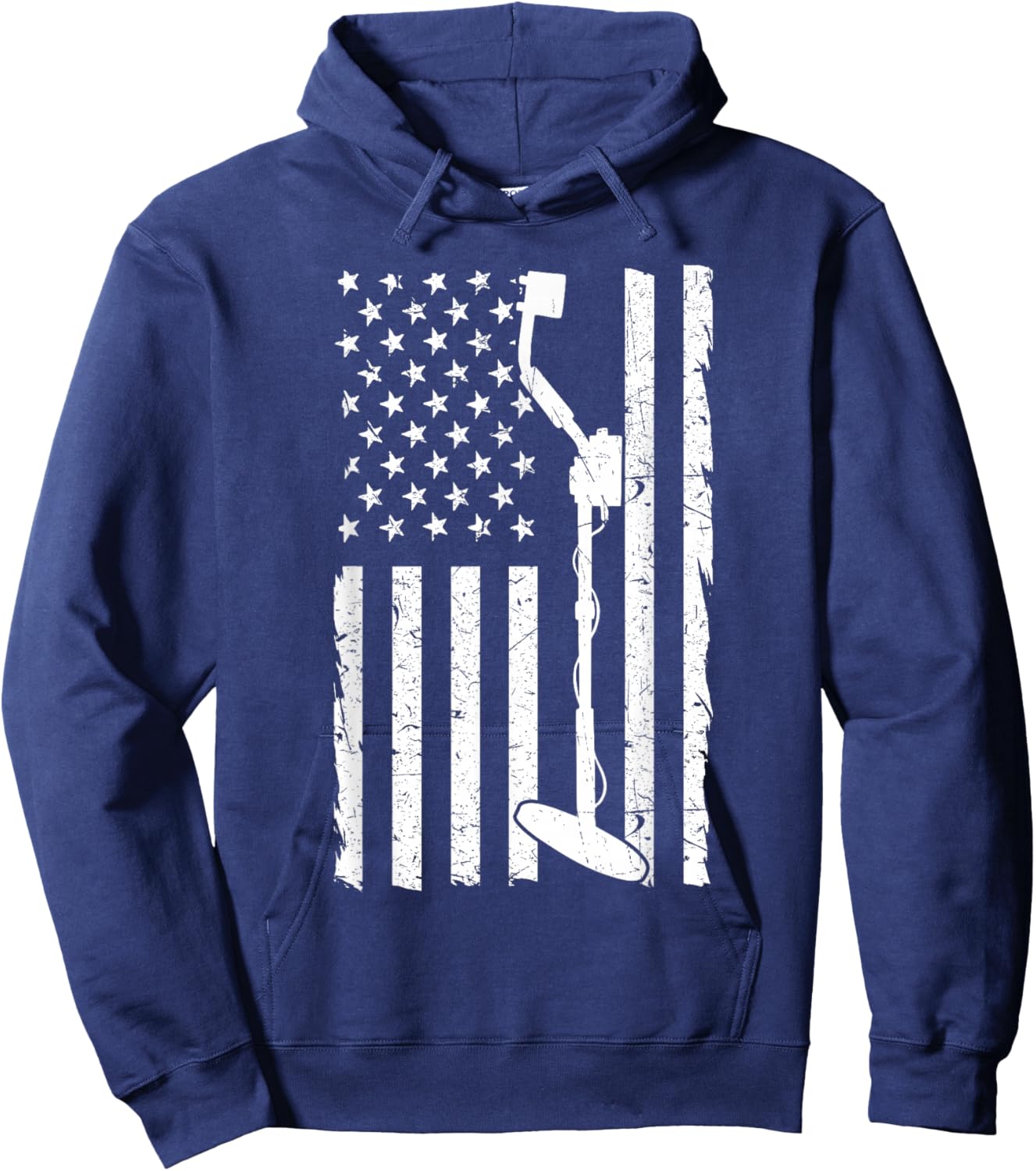 American Flag Metal Detector Hoodie - Hoodie | Navy