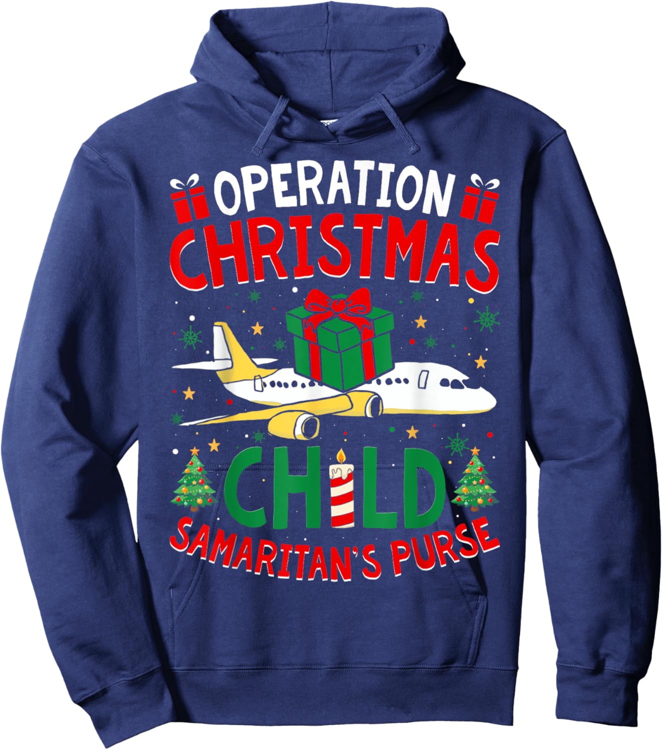 Funny Operation Christmas Child Family Matching Ugly Xmas Hoodie - Hoodie | Navy