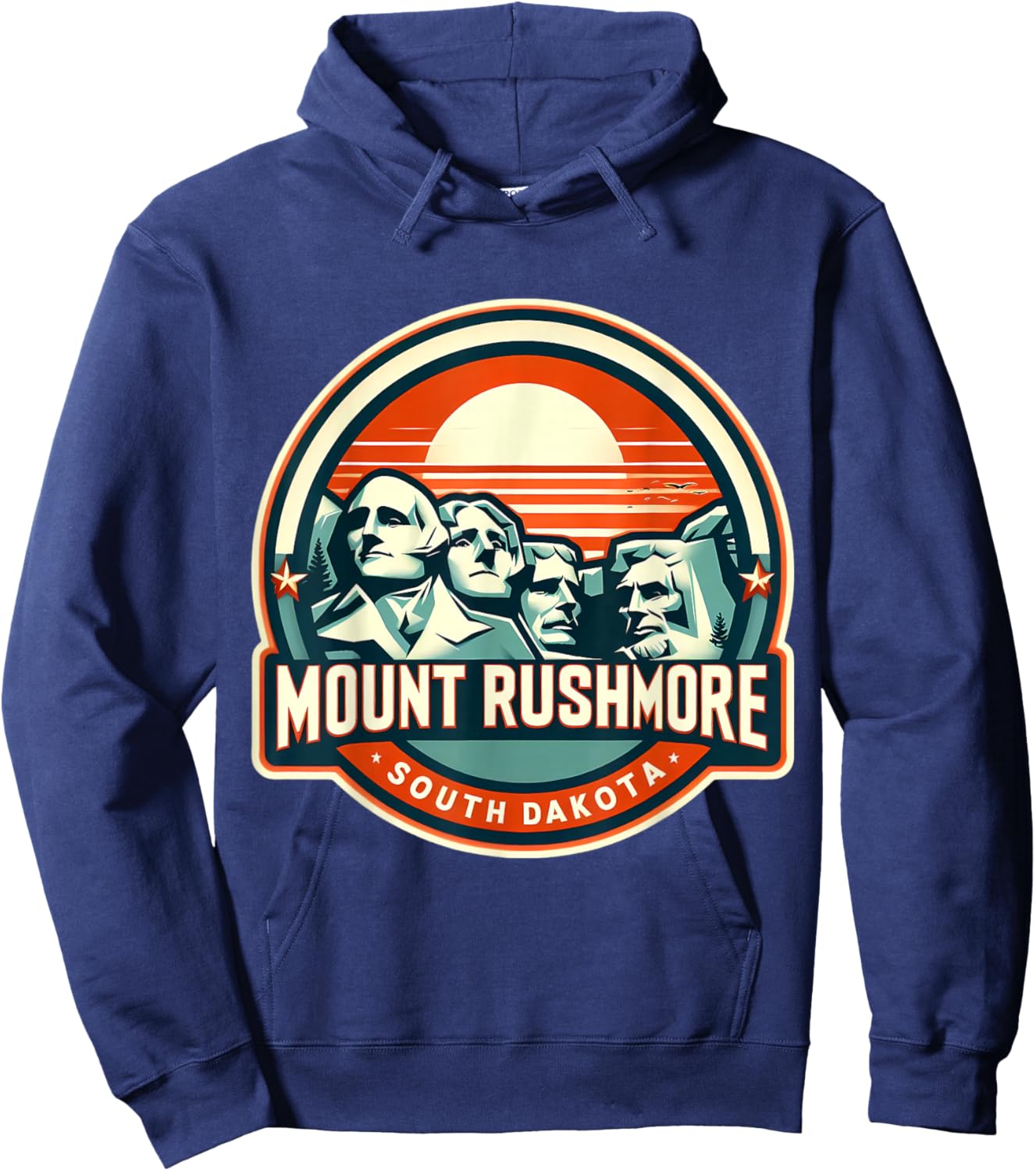 Mount Rushmore South Dakota Souvenir Memorabilia Vintage Sun Hoodie - Hoodie | Navy