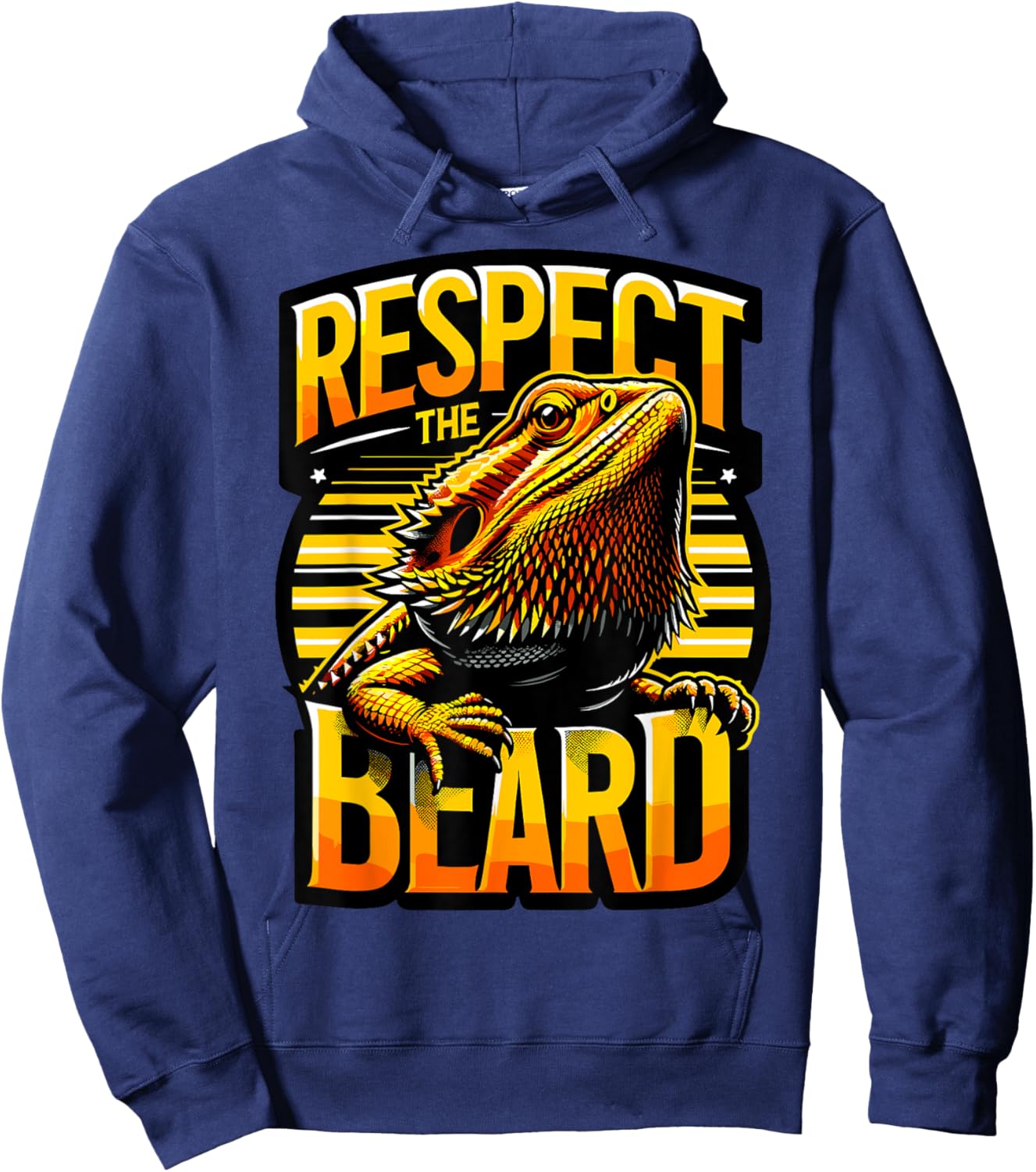Bearded Dragon Respect the Beard Hoodie - Hoodie | Navy