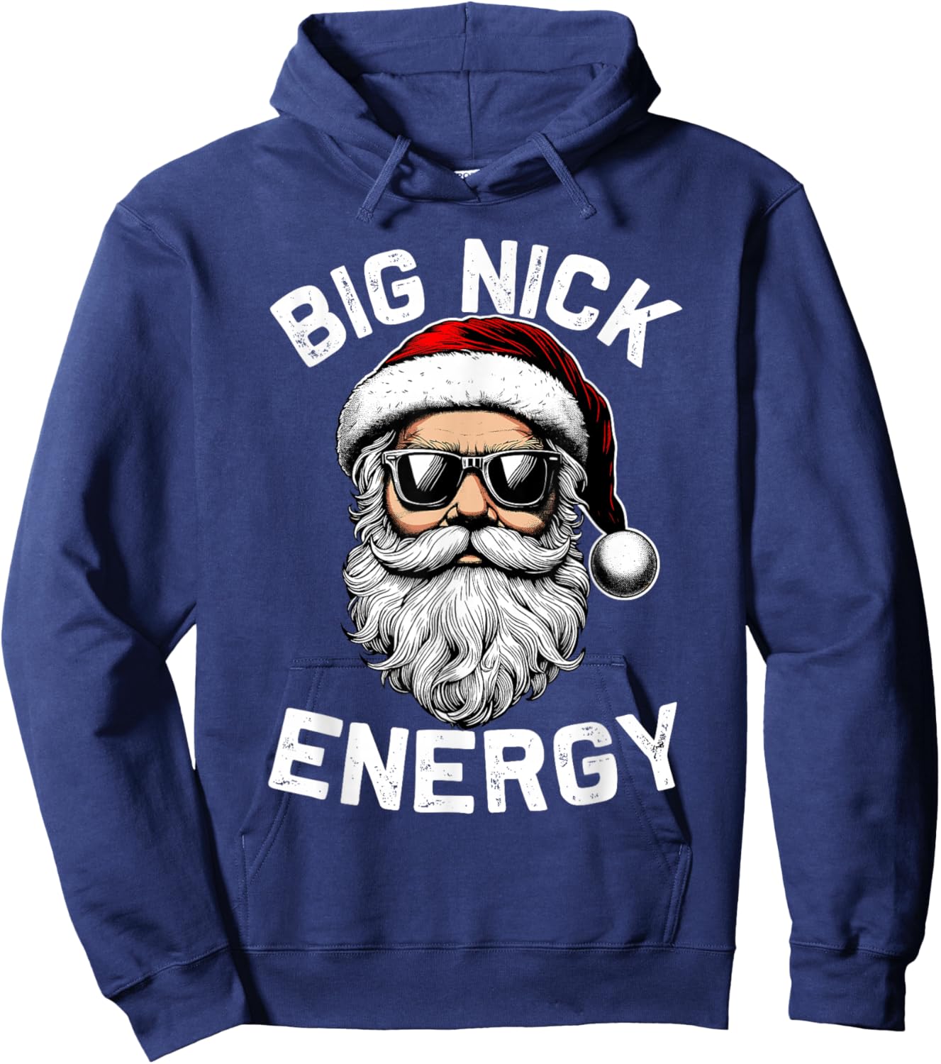 Big Nick Energy Funny Inappropriate Christmas Men Santa Face Hoodie - Hoodie | Navy