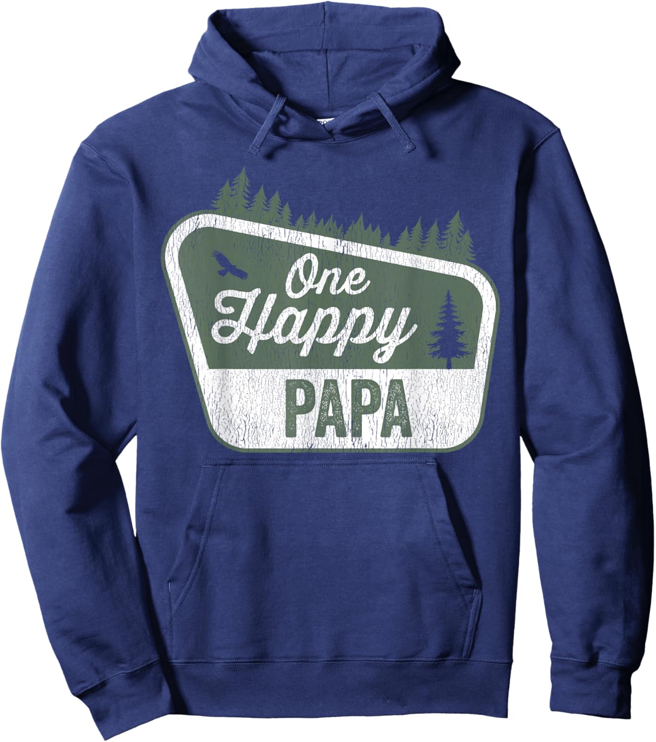 One Happy Papa Matching Family Birthday Party Camping Hoodie - Hoodie | Navy