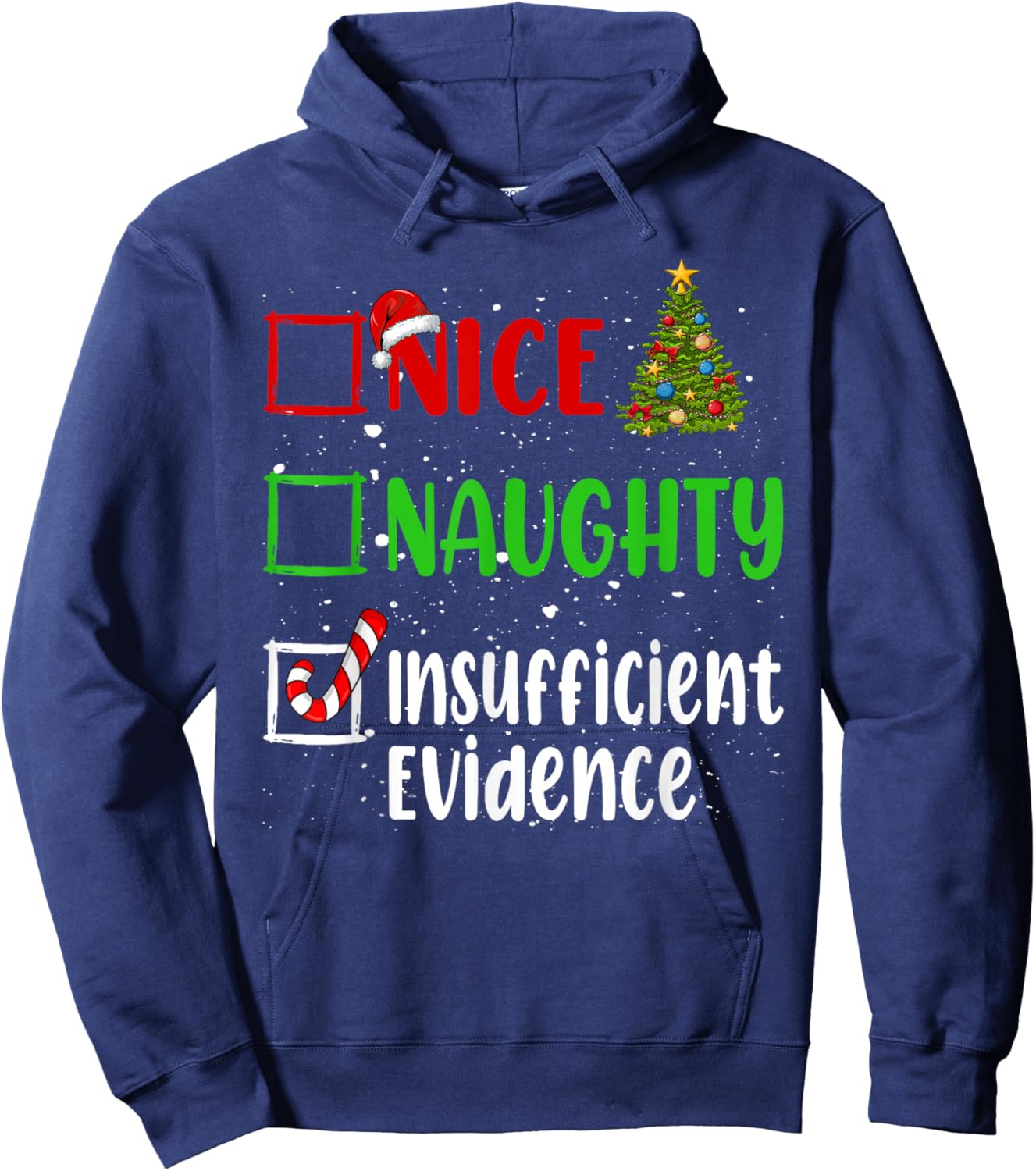 Nice Naughty List Funny Christmas List -Adults Black Small Hoodie - Hoodie | Navy