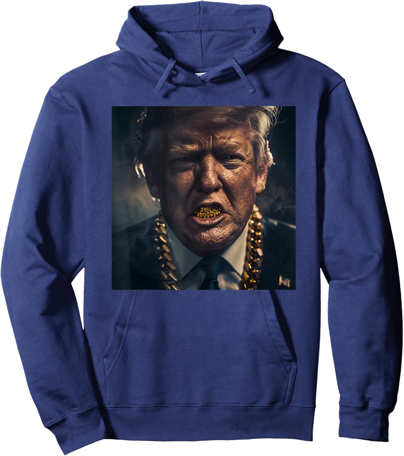 Donald Trump Gold Grillz Hoodie - Hoodie | Navy