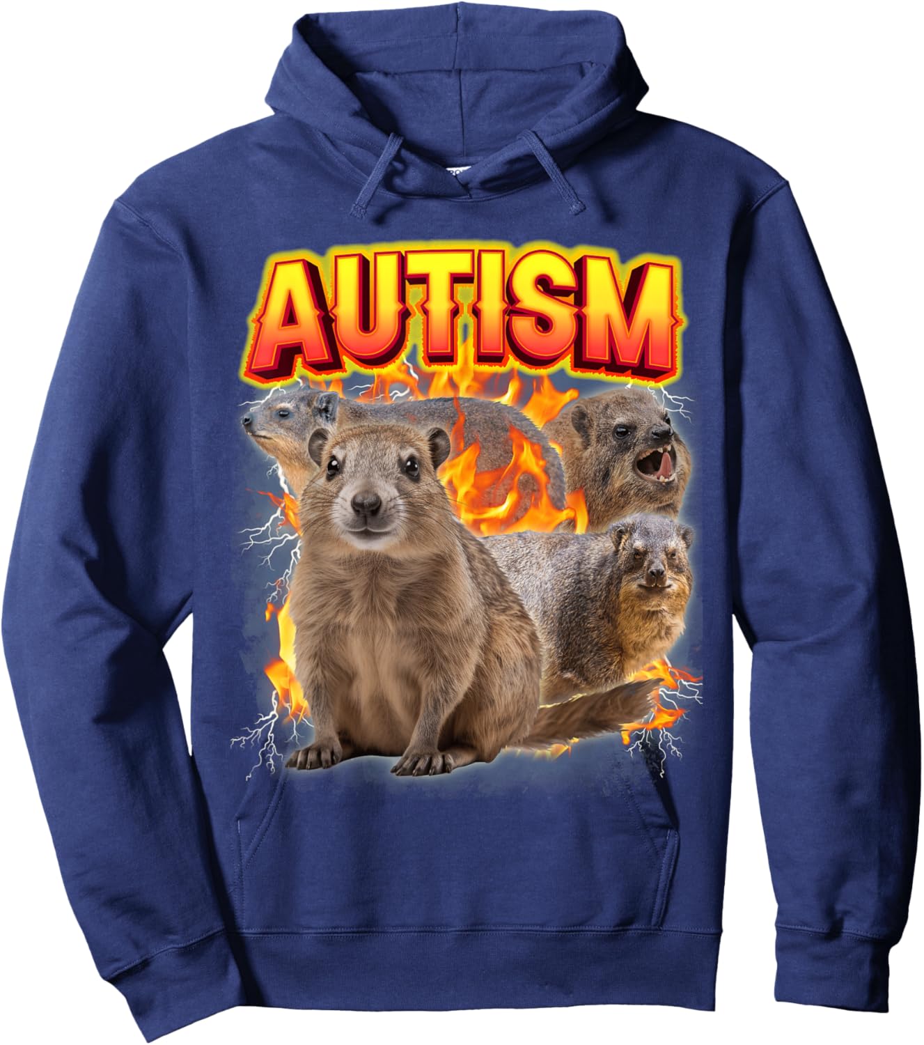 Autism Rock Hyrax inappropriate Funny Oddly Specific Meme Hoodie - Hoodie | Navy