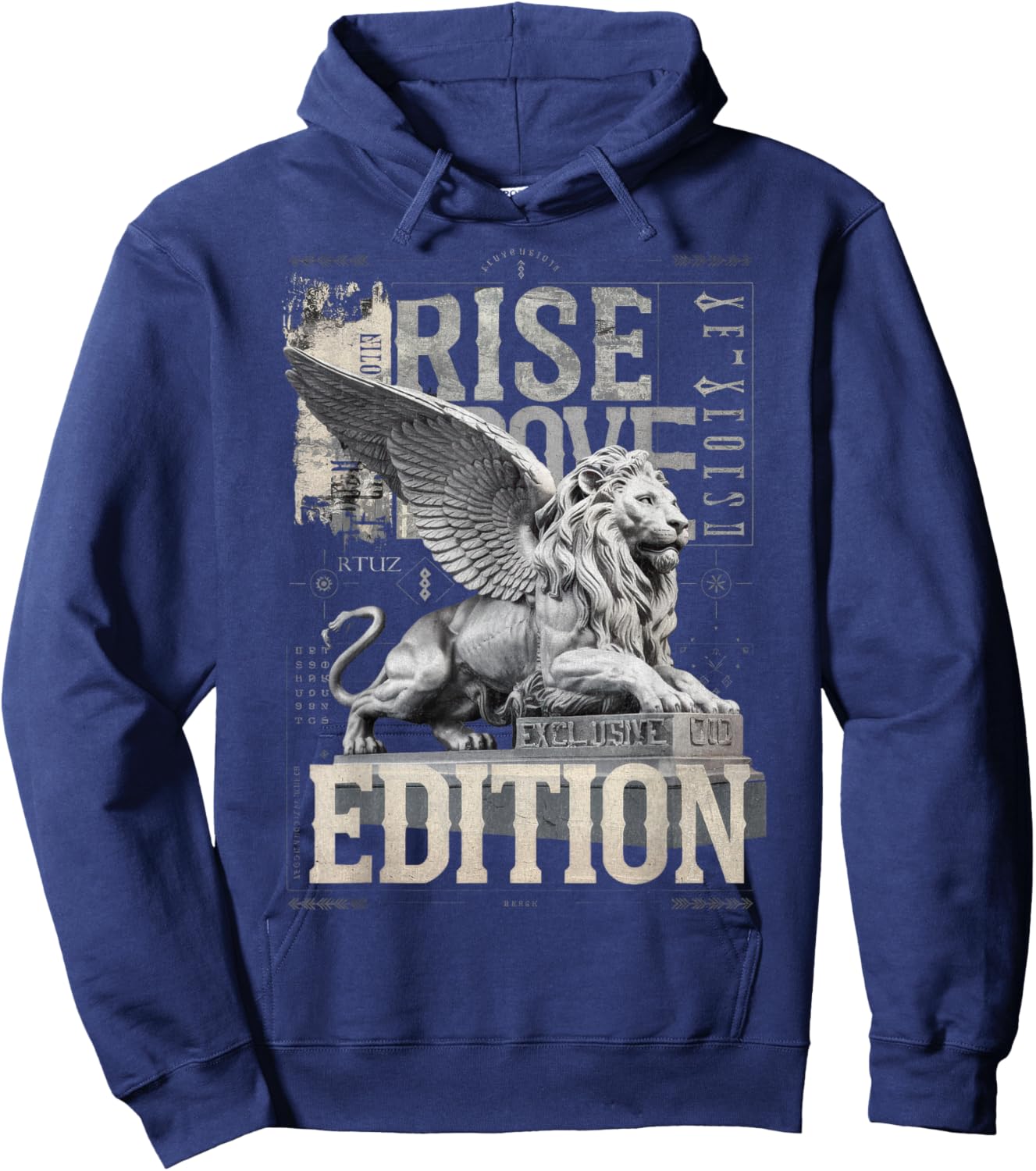 Aesthetic Vintage Streetwear Fashion Women Men Retro Lion Hoodie - Hoodie | Navy