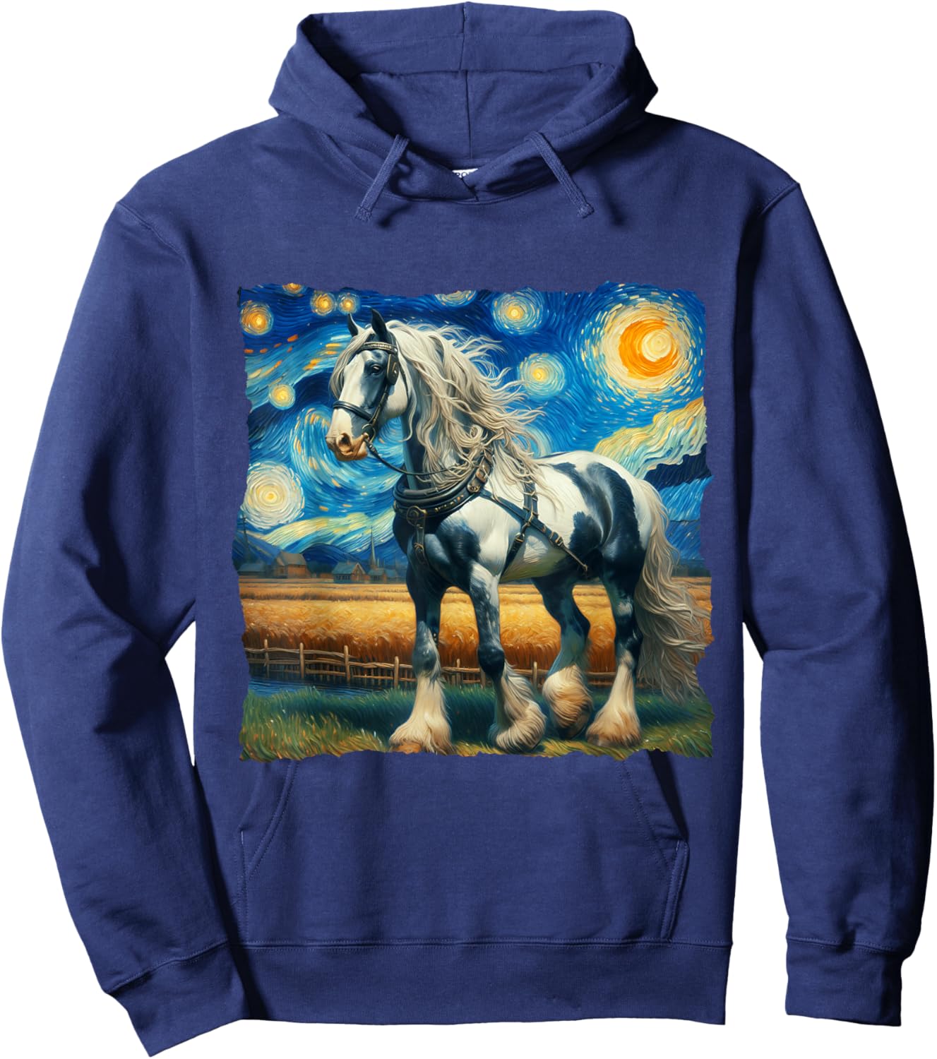 Belgian Draft Starry Night Belgian Draft Horse Hoodie - Hoodie | Navy