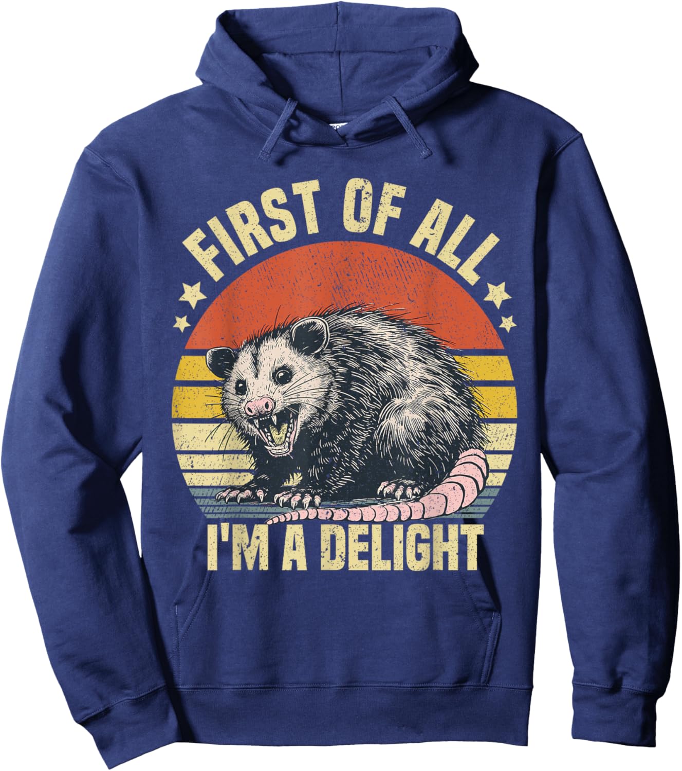 First of All I'm A Delight Possum Hoodie - Hoodie | Navy