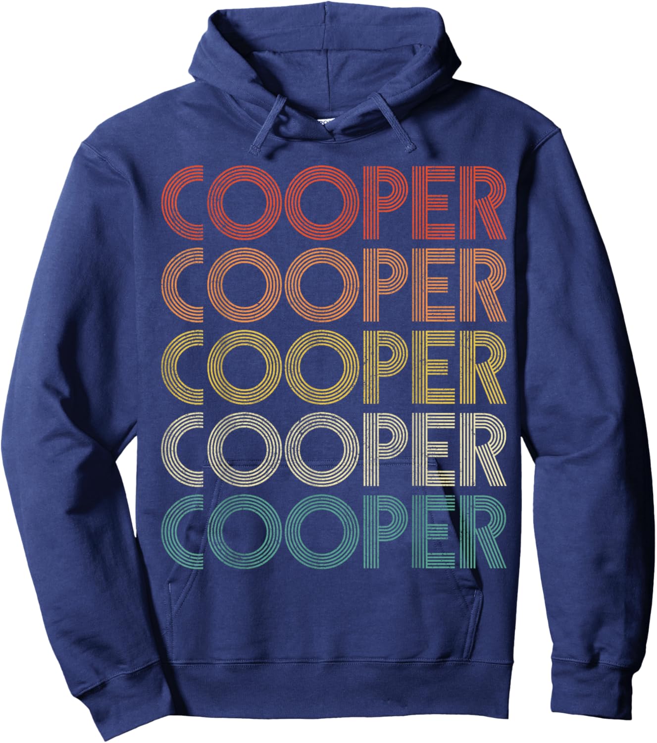 Cooper - Gifts Vintage Retro , -Adults/Kids, Black, Small, Short Sleeve Hoodie - Hoodie | Navy