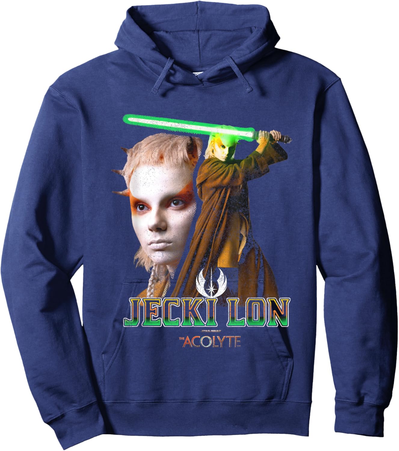 Star Wars The Acolyte Iconic Jecki Lon Retro Big Chest Logo Hoodie - Hoodie | Navy
