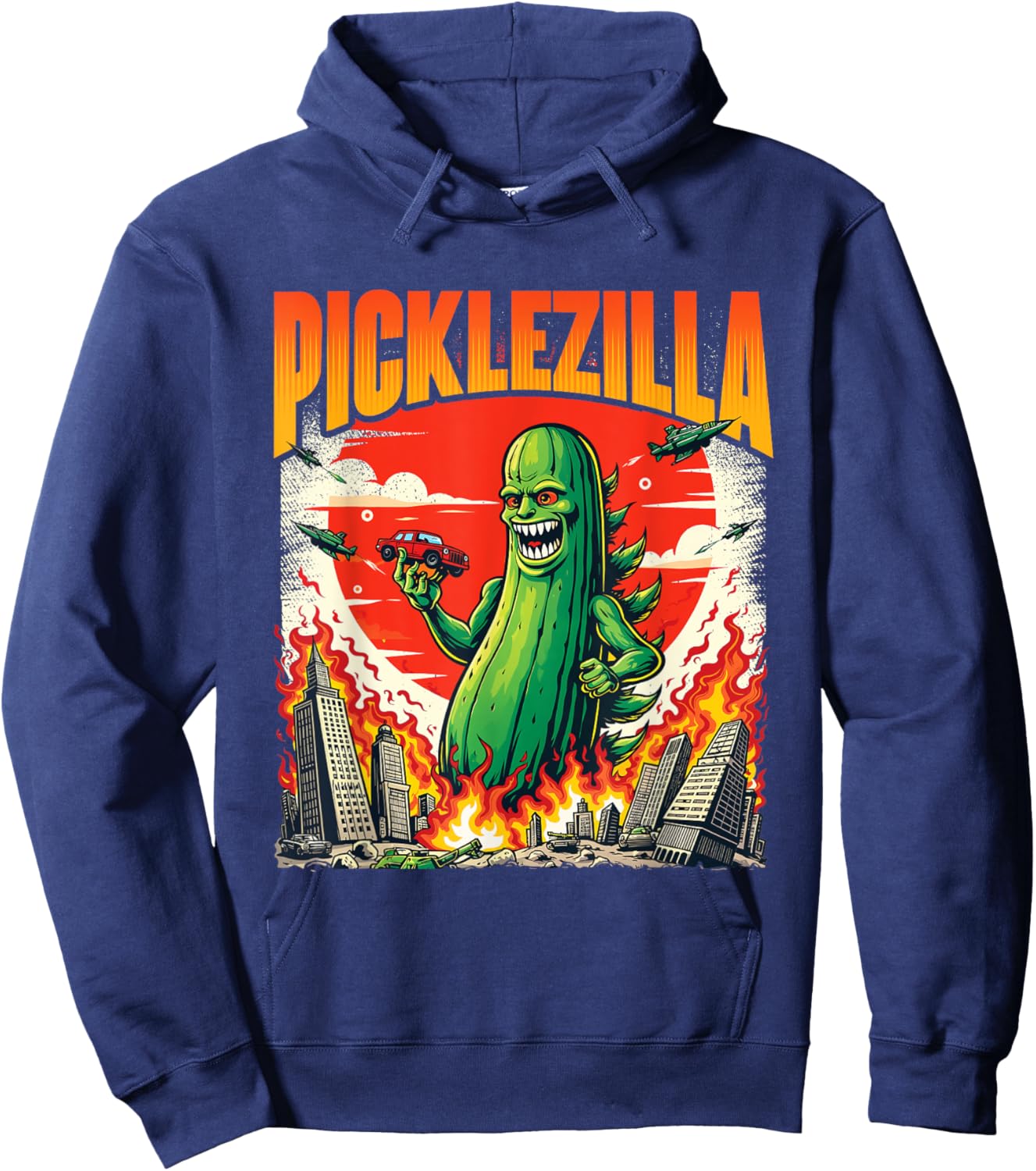 Picklezilla - Dill Pickle Lover Pickling Cucumber Hoodie - Hoodie | Navy