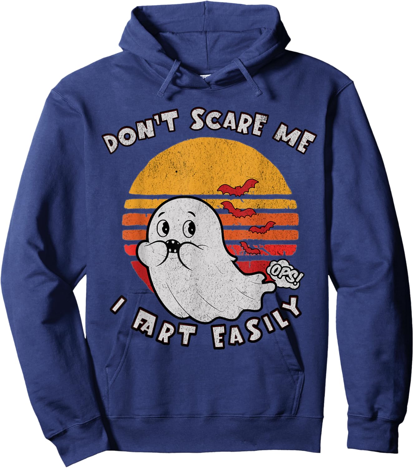 Don`t Scare Me I Fart Easily Funny Ghost Hoodie - Hoodie | Navy