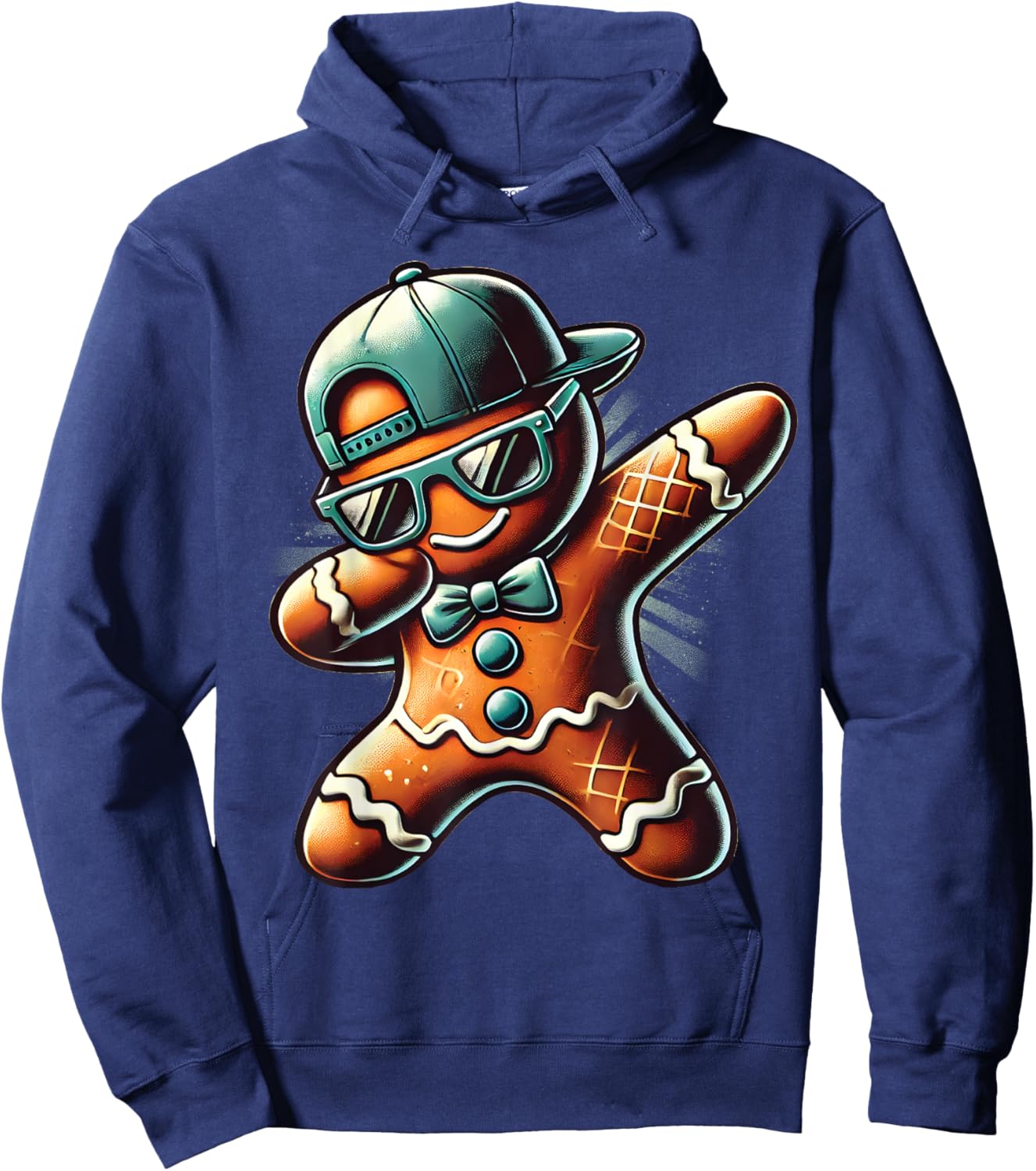 Cool Gingerbread Dabbing Funny Christmas Boys Kids Dab Dance Hoodie - Hoodie | Navy