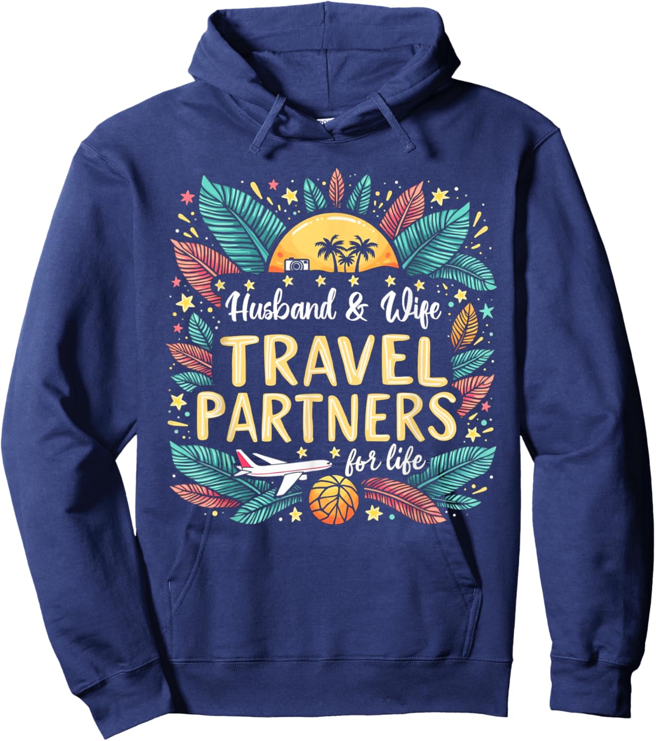 Husband And Wife Travel Partners For Life Summer Vacation Hoodie - Hoodie | Navy