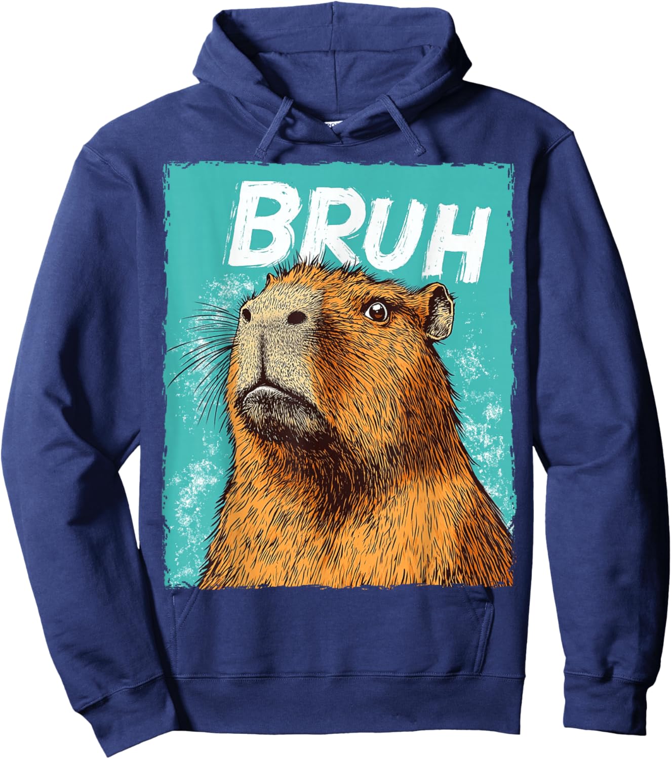 Funny - Capybara Bruh - - Black - Small - Short Sleeve - Classic Fit - Modern Classic - Fun - All Seasons - - Pull On - 1 Count Hoodie - Hoodie | Navy