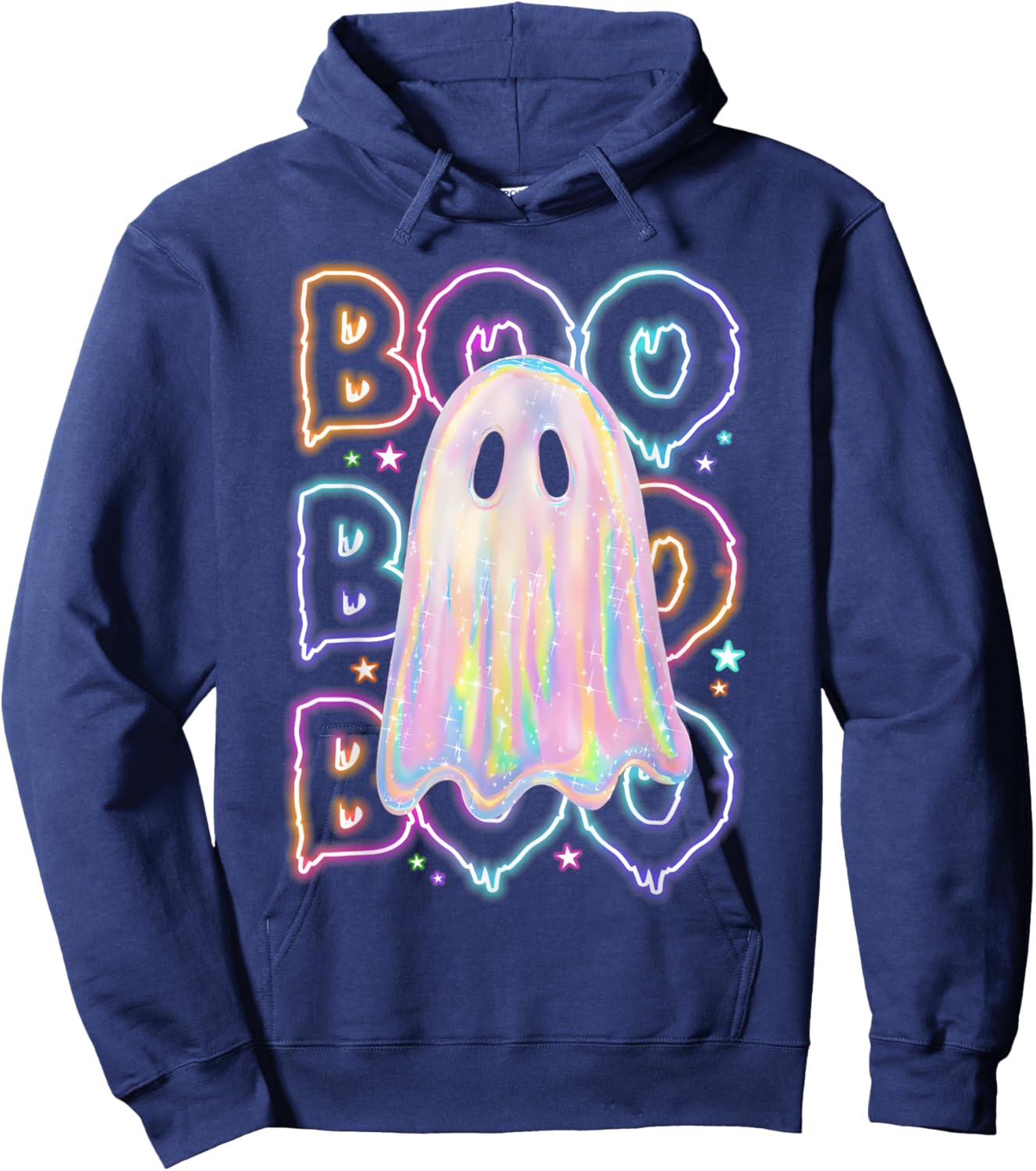 Cute Colorful Boo Ghost Boujee Halloween Costume Kid Toddler Hoodie - Hoodie | Navy