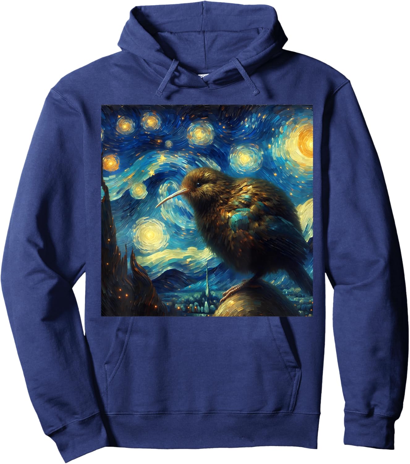 Kiwi Bird Starry Night Kiwi Bird Hoodie - Hoodie | Navy