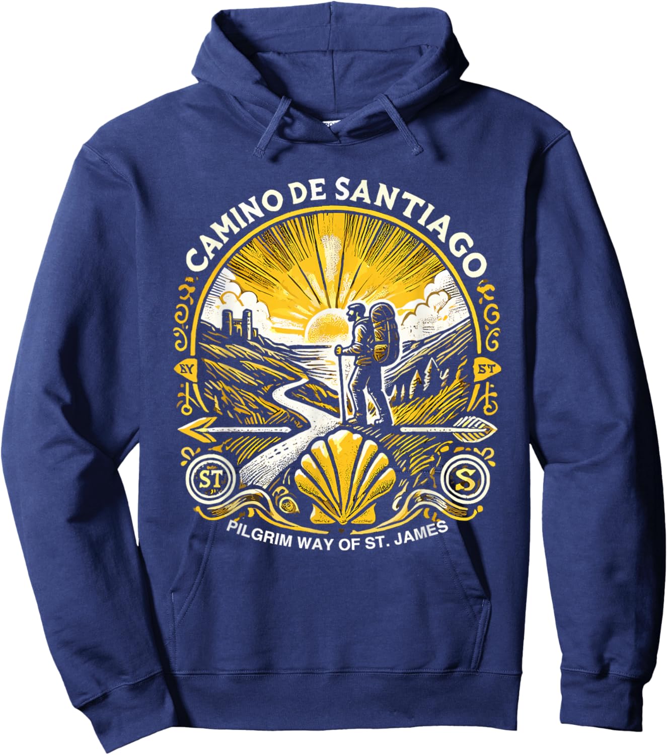 Buen Camino Pilgrimage Camino De Santiago Hiker Hoodie - Hoodie | Navy