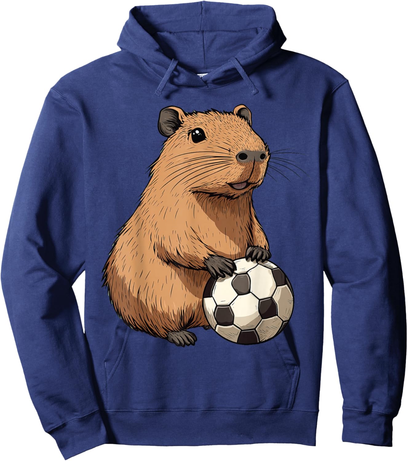 Funny Capybara Soccer Hoodie - Hoodie | Navy