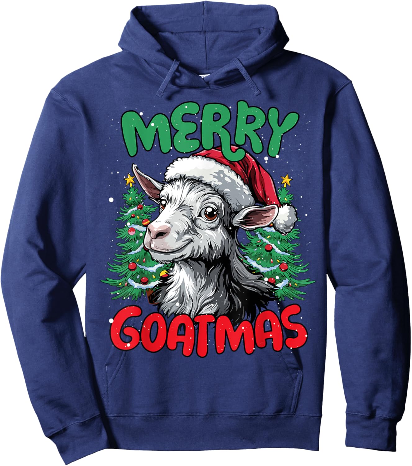 Merry Goatmas Funny Christmas Duck Lover Hoodie - Hoodie | Navy