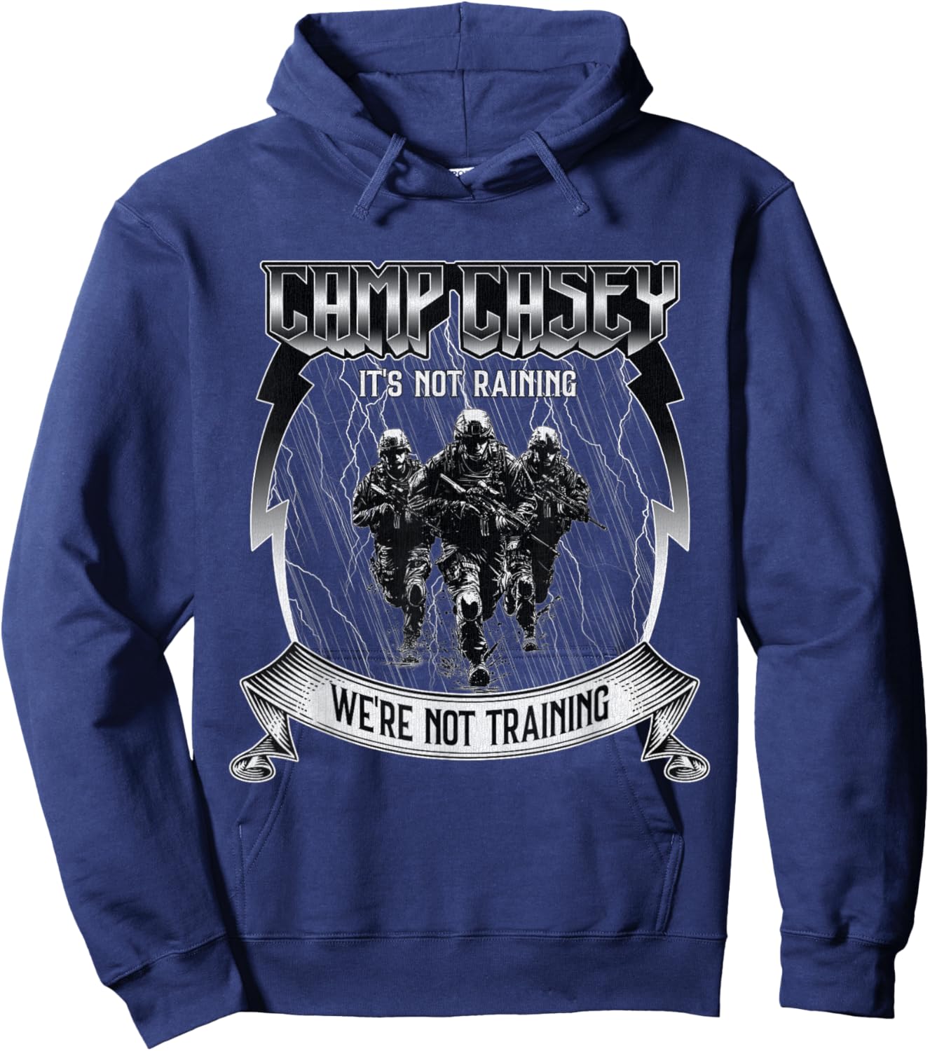 Camp Casey South Korea Warrior Training Military Base Hoodie - Hoodie | Navy