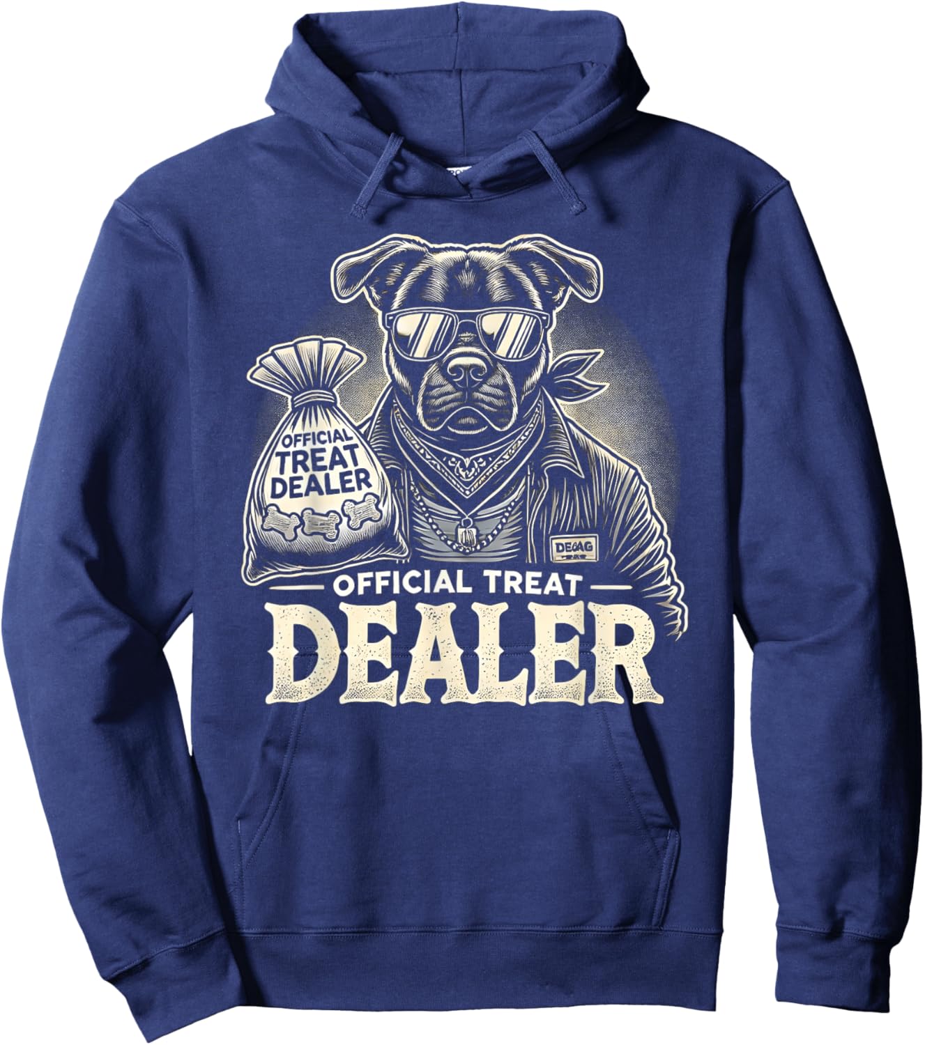 Dog Lover Official Treat Dealer Funny Pet Design Hoodie - Hoodie | Navy