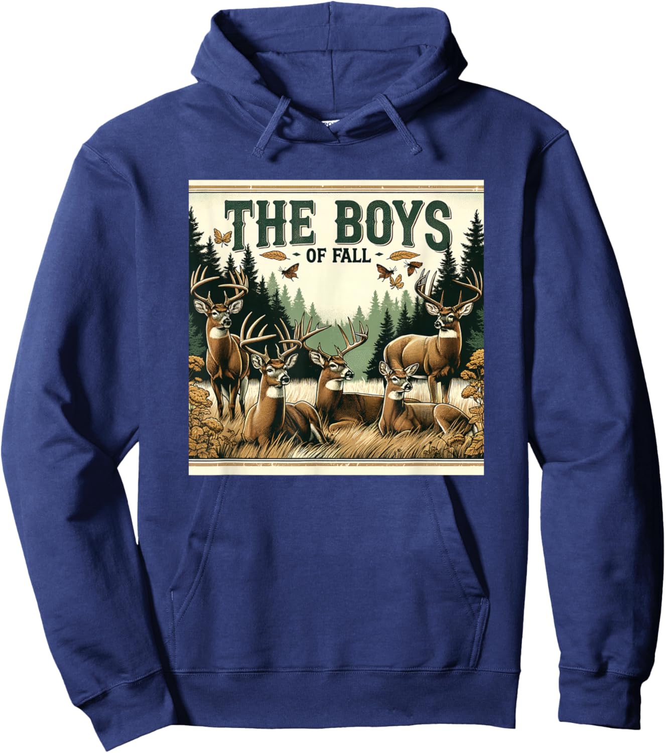 The Boys of Fall Rustic Deer Hunting Autumn Design Hoodie - Hoodie | Navy