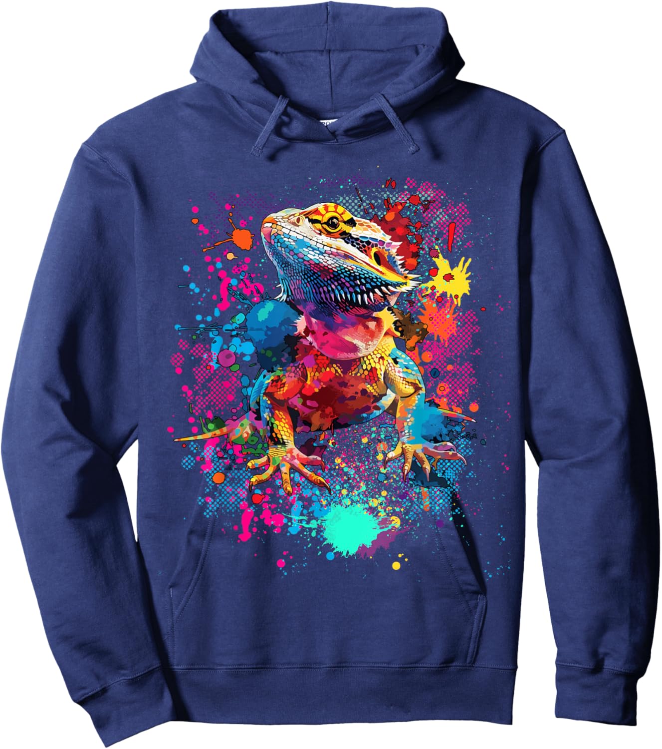 Bearded Dragon Lovers Colorful Pop Art Bearded Dragon Hoodie - Hoodie | Navy