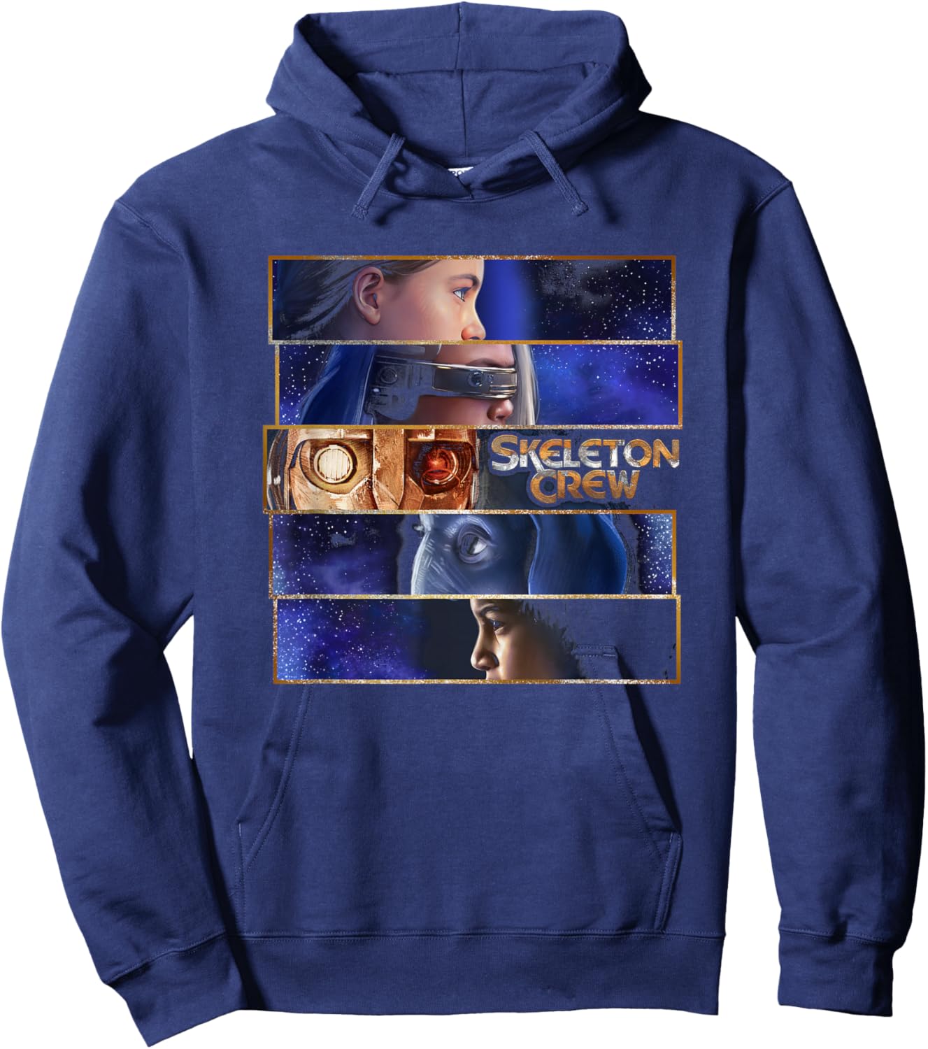 Star Wars Skeleton Crew Adventure Awaits Split Panels Hoodie - Hoodie | Navy