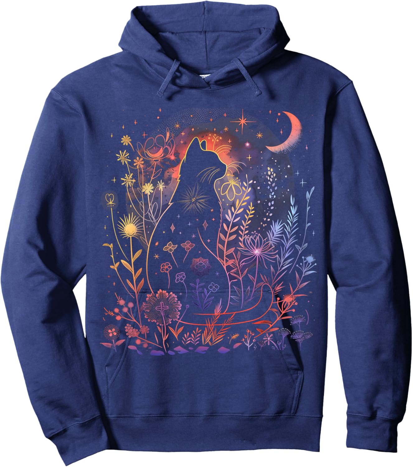 Halloween Black Cat Costume Mystical Cat Lover Girls Hoodie - Hoodie | Navy