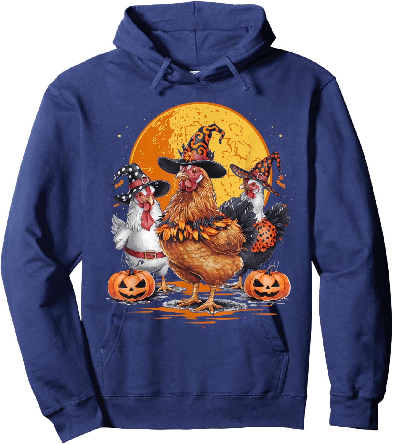 Funny Chicken Halloween Costume Spooky Season Chickens Witch Hoodie - Hoodie | Navy