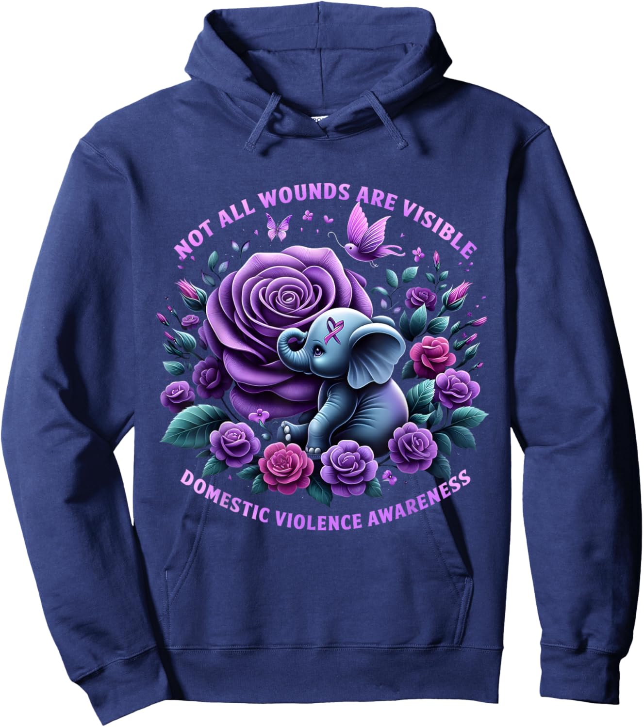 Domestic Violence Awareness Not All Wounds Are Visible Hoodie - Hoodie | Navy