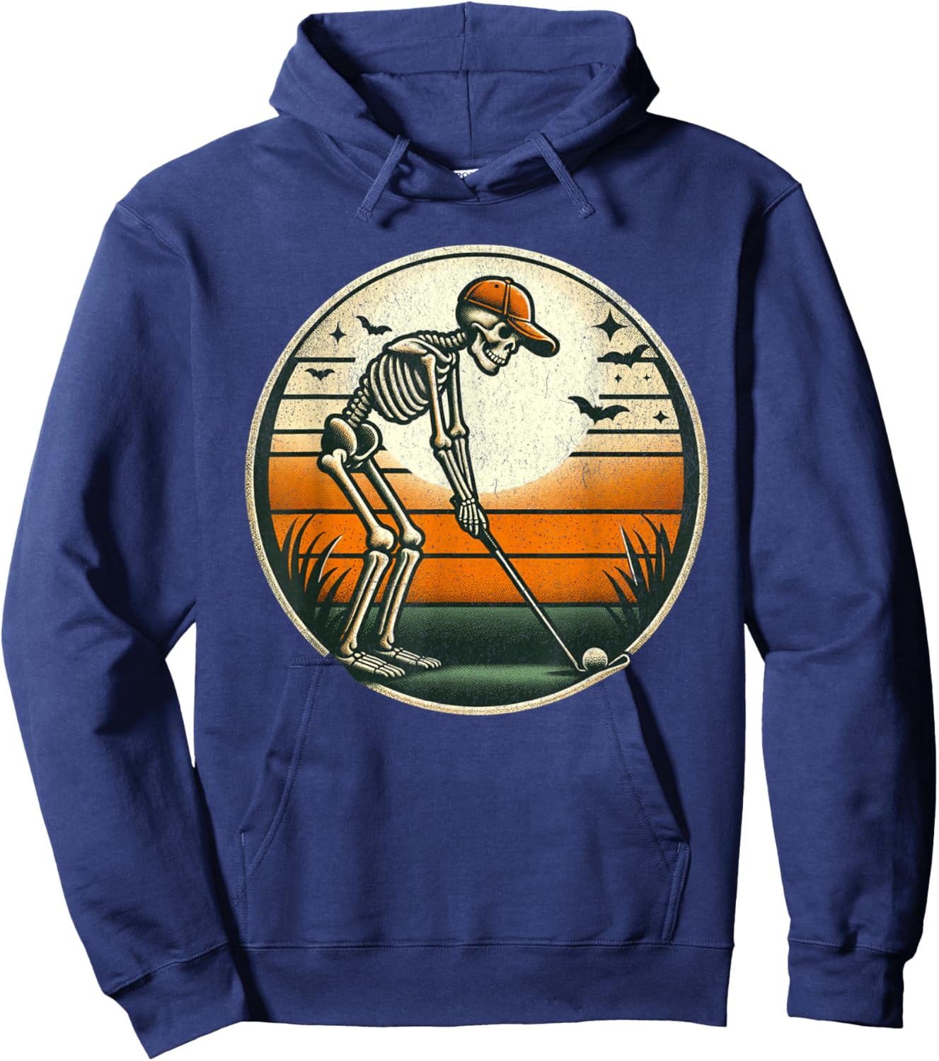 Skeleton Golf Halloween Golfer Golf Player Funny Men Dad Hoodie - Hoodie | Navy