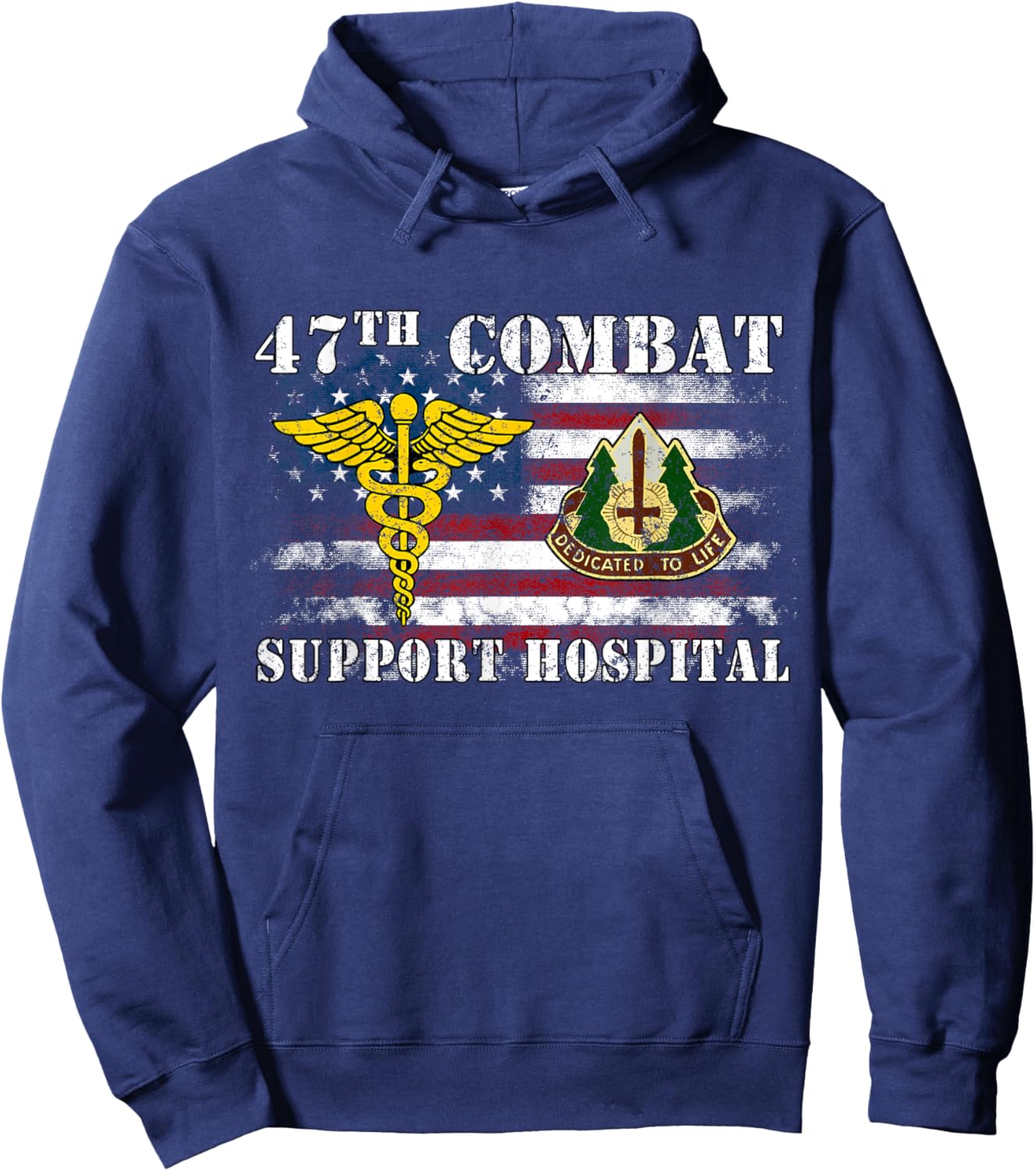 47th Combat Support Hospital Veterans Day Vintage Gifts Hoodie - Hoodie | Navy