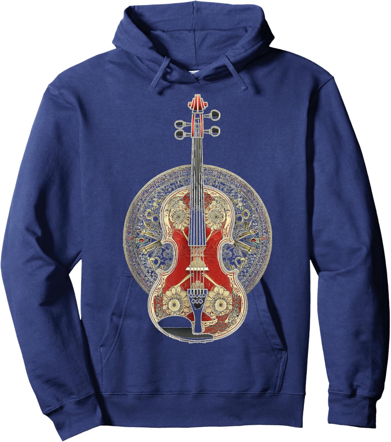Violin Music Instrument Motif Art Violin Hoodie - Hoodie | Navy