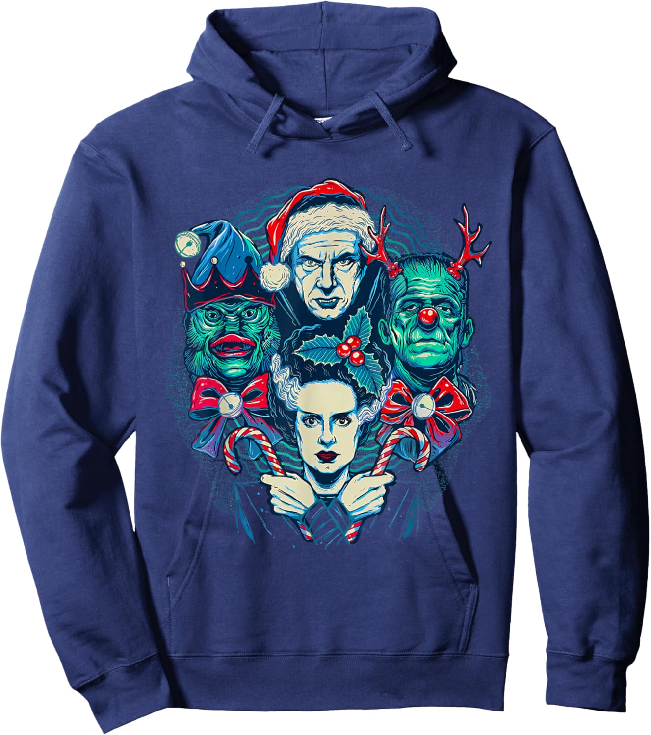 Vintage Funny Frankenstein Monsters Mash Spooky Christmas Hoodie - Hoodie | Navy