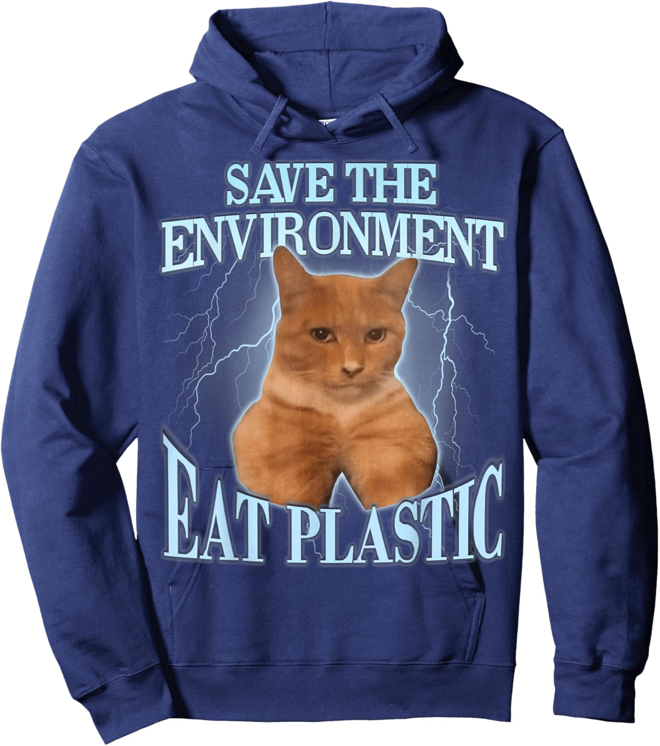 Save The Environment Eat Plastic Hoodie - Hoodie | Navy