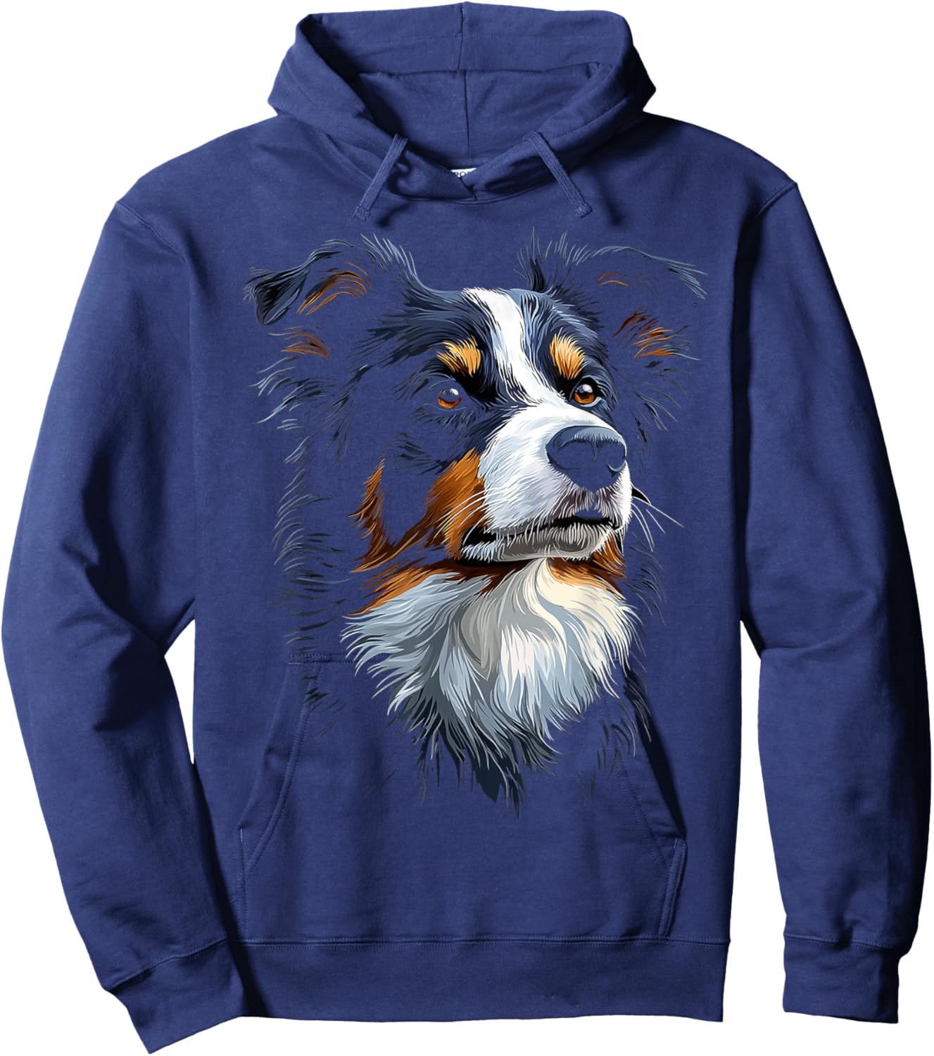 Border Collie Dog Motif Pet Artwork Border Collie Women Kids Hoodie - Hoodie | Navy
